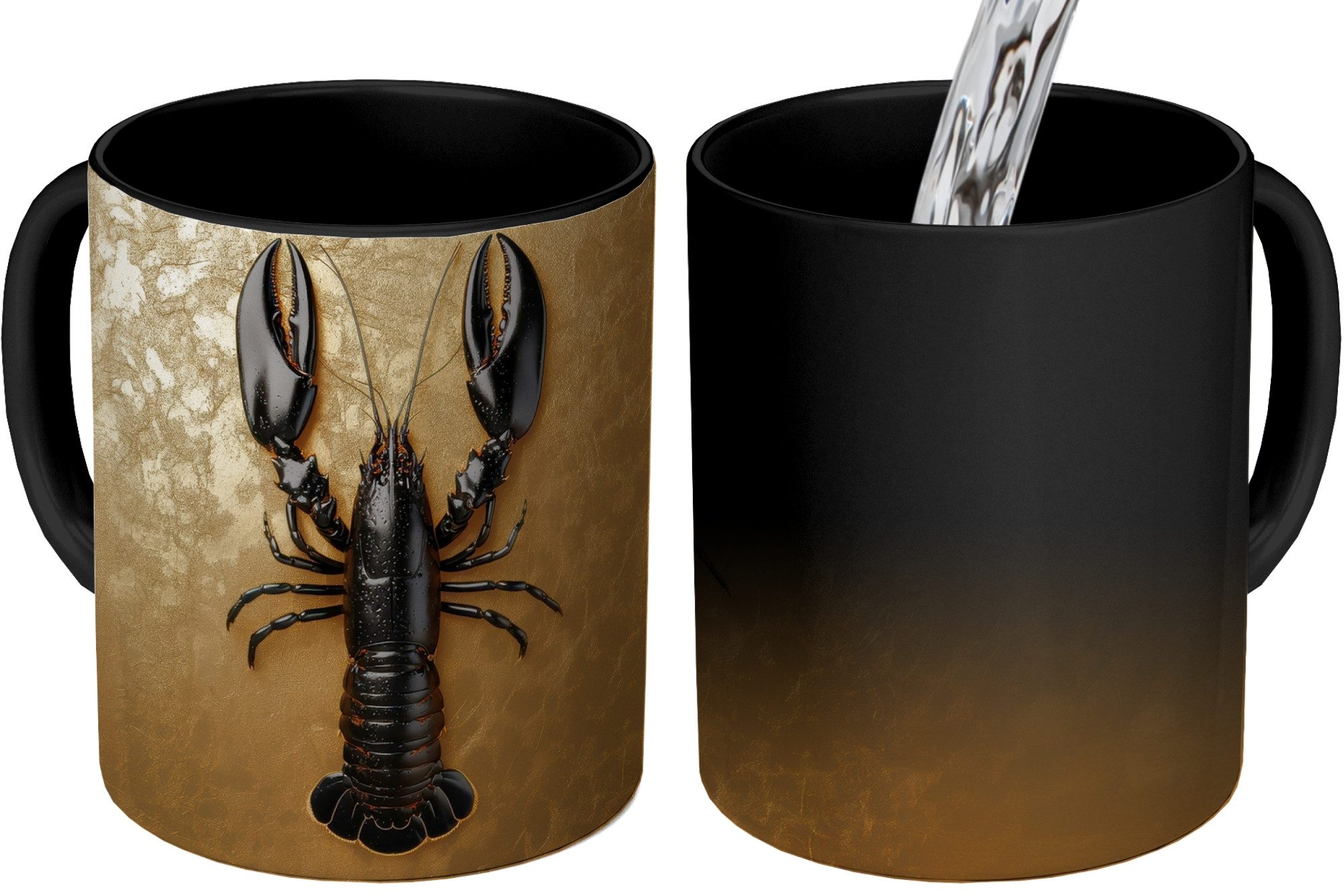 Tasse Krebs - Schwarz - Gold - Luxus