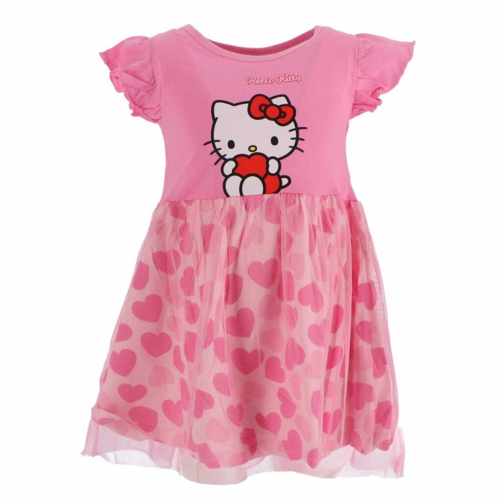 Hello Kitty Sommerkleid Hello Kitty Heart Kinder Sommerkleid 2-6 Jahre