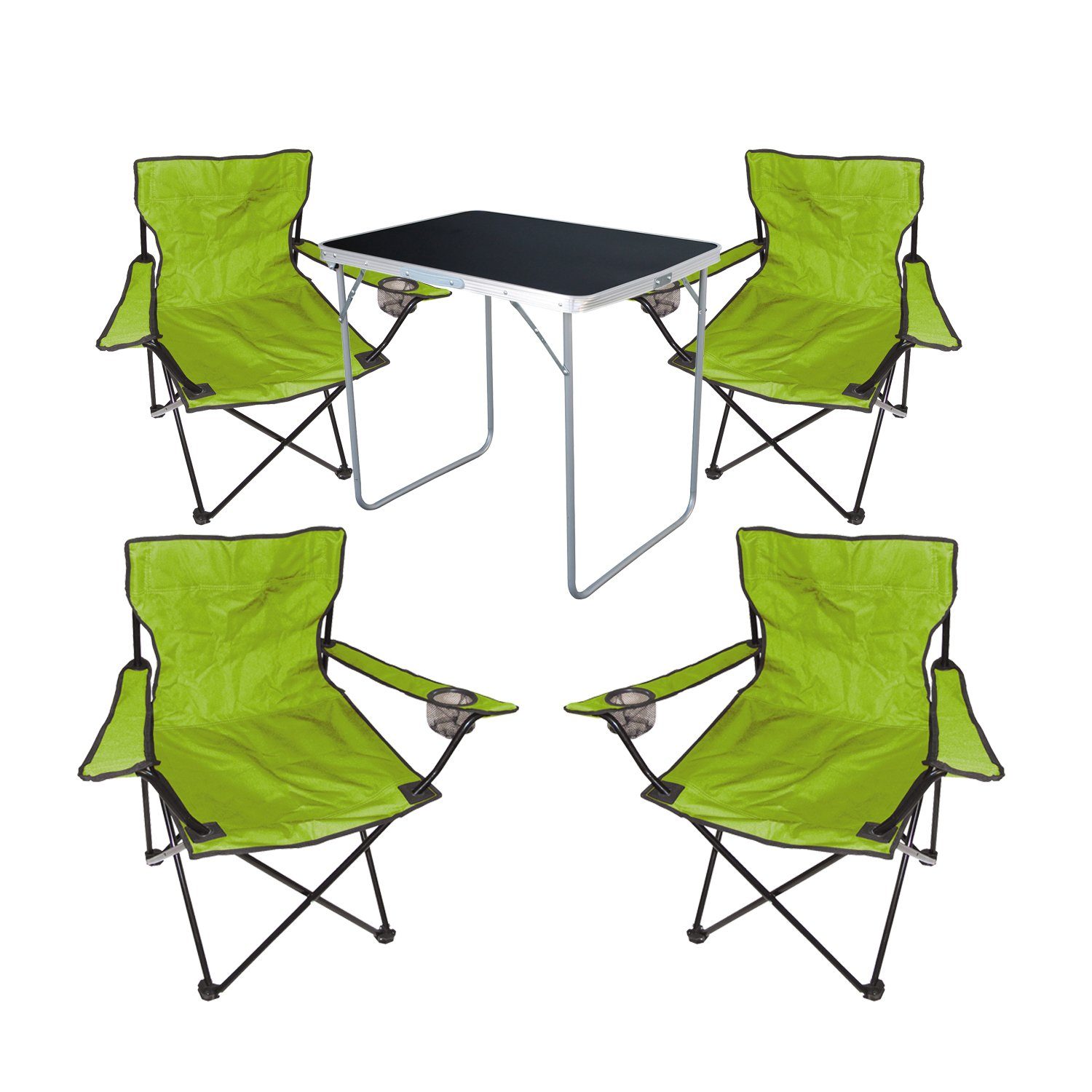 Gartenmöbel 4x Mojawo 5tlg Essgruppe Klappstuhl Campingstuhl + Set Camping Campingtisch
