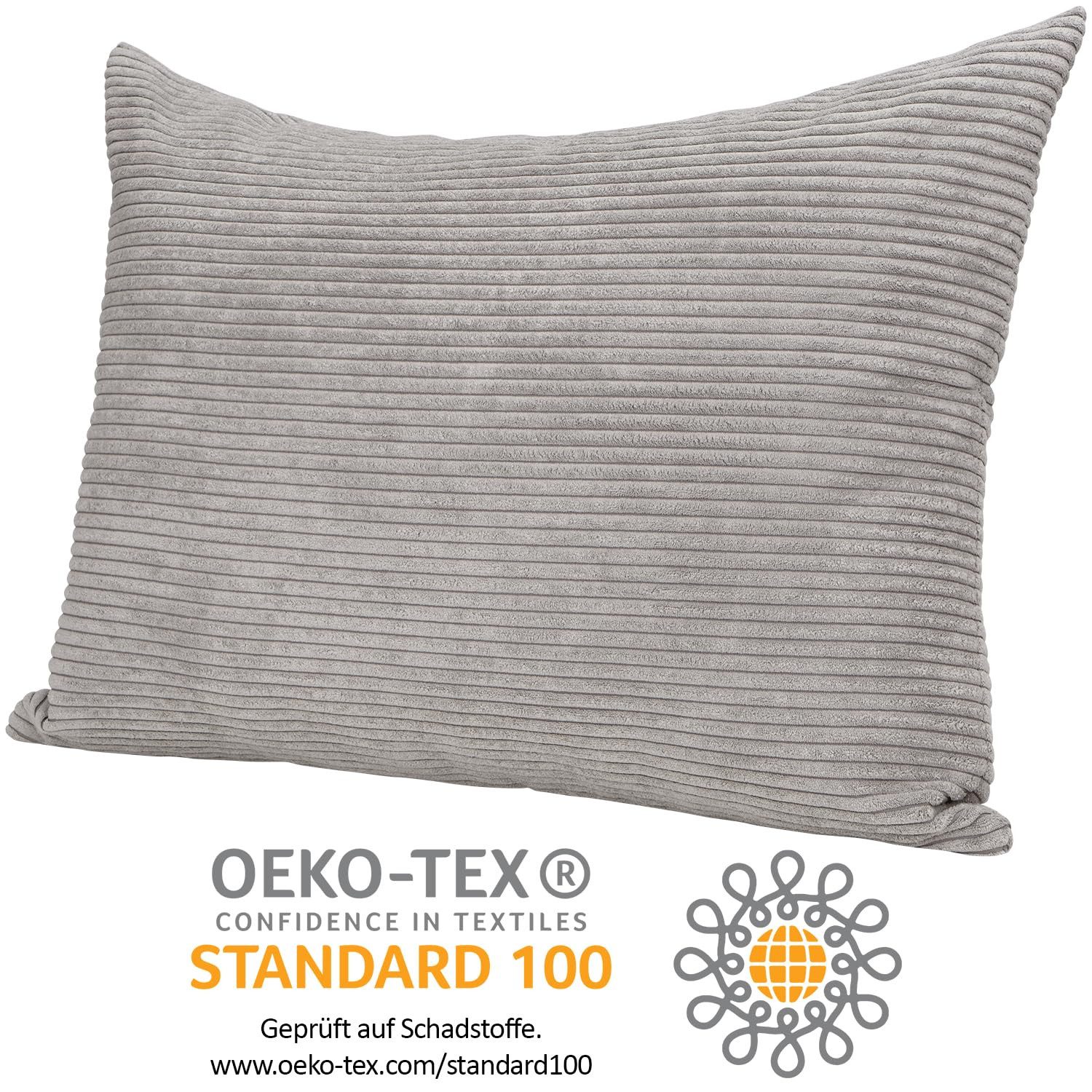 Selfitex Dekokissen Breitcord 60x80 inkl. Füllkissen, weicher Cord Stoff, 1x Kissenbezug & 1x Kissenfüllung