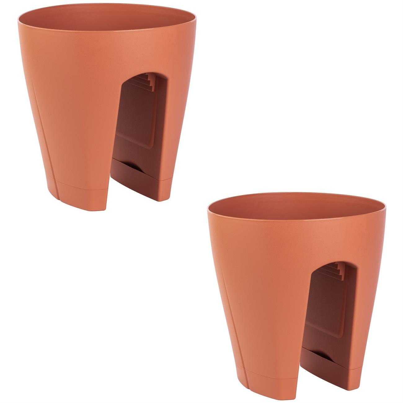 Engelland Blumentopf Geländertopf mit Wasserauffangschalen (Vorteils-Set, günstig online kaufen