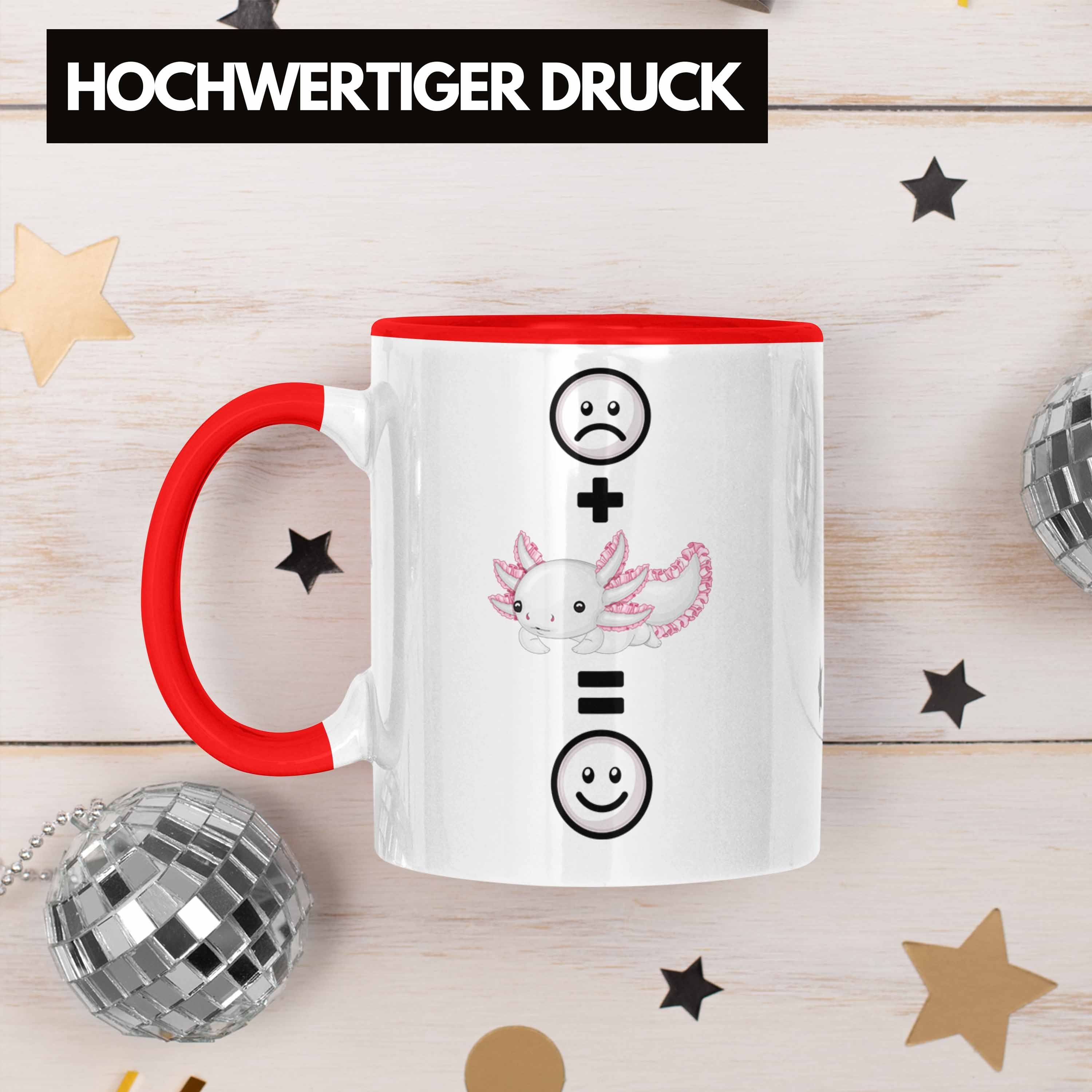 Rot für Trendation Lustige Geschenki Tasse Tasse Schwanzlurch-Fans Geschenk Axolotl Axolotl