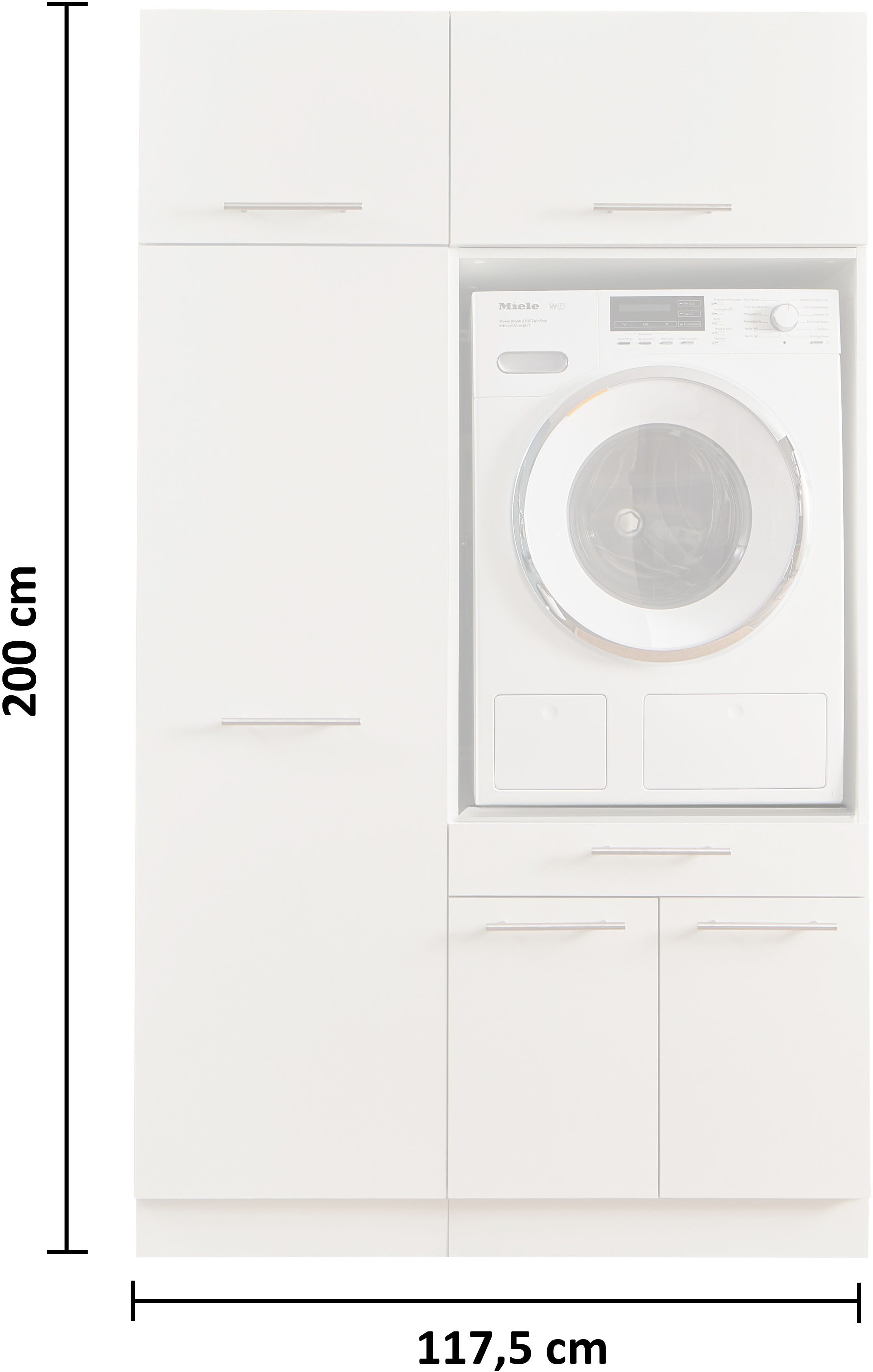 Laundreezy Mehrzweckschrank-Set LAUNDREEZY LDSK7, Breite 117,5 cm