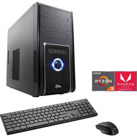 CSL Sprint V8828 Gaming-PC (AMD Ryzen 3 3200G, Radeon Vega 8, 8 GB RAM, 500 GB SSD, Luftkühlung)