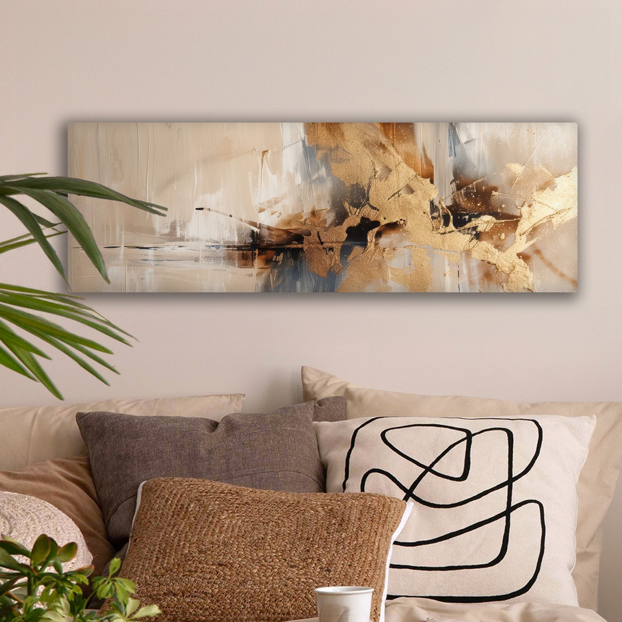 OneMillionCanvasses® Leinwandbild Panorama Modern - Braun günstig online kaufen