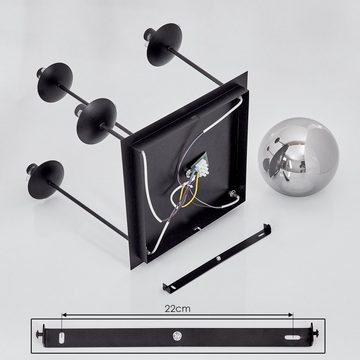 hofstein Deckenleuchte »Soverzene« moderne Deckenlampe aus Metall/Glas in Schwarz/Rauchfarben, ohne Leuchtmittel, mit Glasschirmen, 5xE14