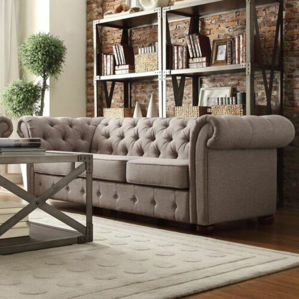 JVmoebel Sofa Edle Stoff Sofa Couch Chesterfield Lounge Club Sofas 3 Sitzer