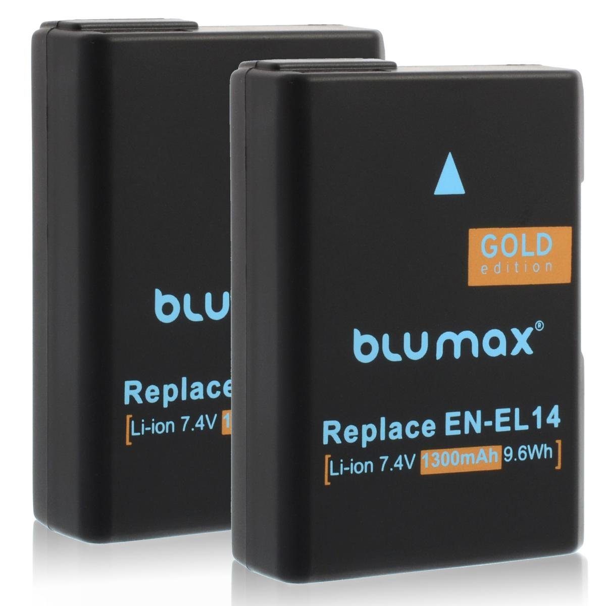 Blumax 2x EL-EL14 D3300 D5500 D5600 P7700 P7800 1300 mAh Kamera-Akku