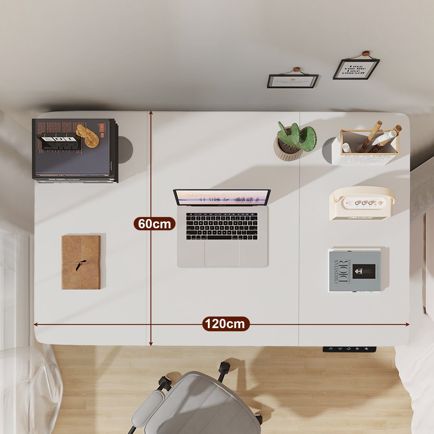 cm Schreibtisch HOMALL Schreibtisch Höhenverstellbarer mit 120x60 Monitorständer