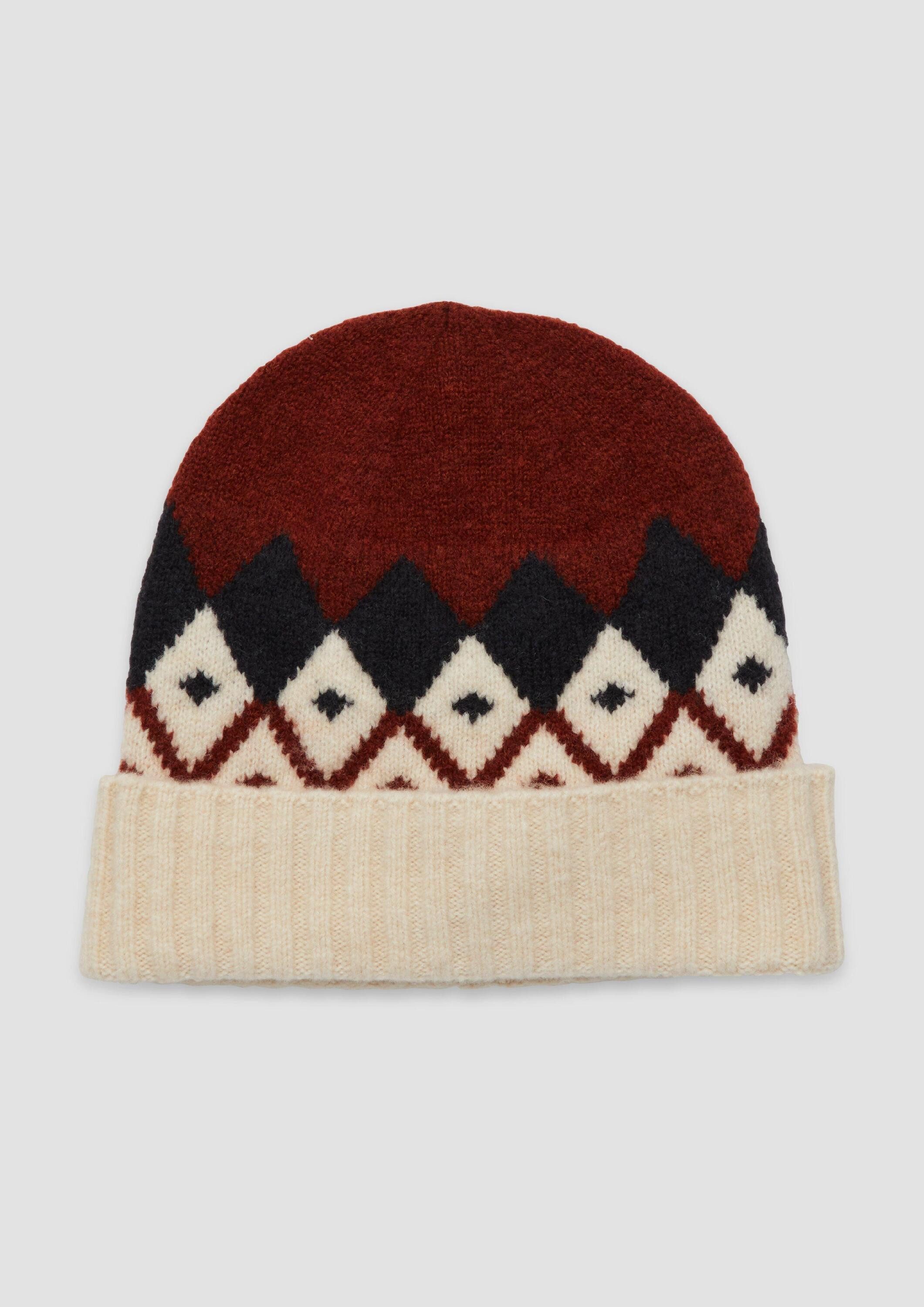 s.Oliver Strickmütze Mütze Weiche Jacquard-Mütze aus Wollmix