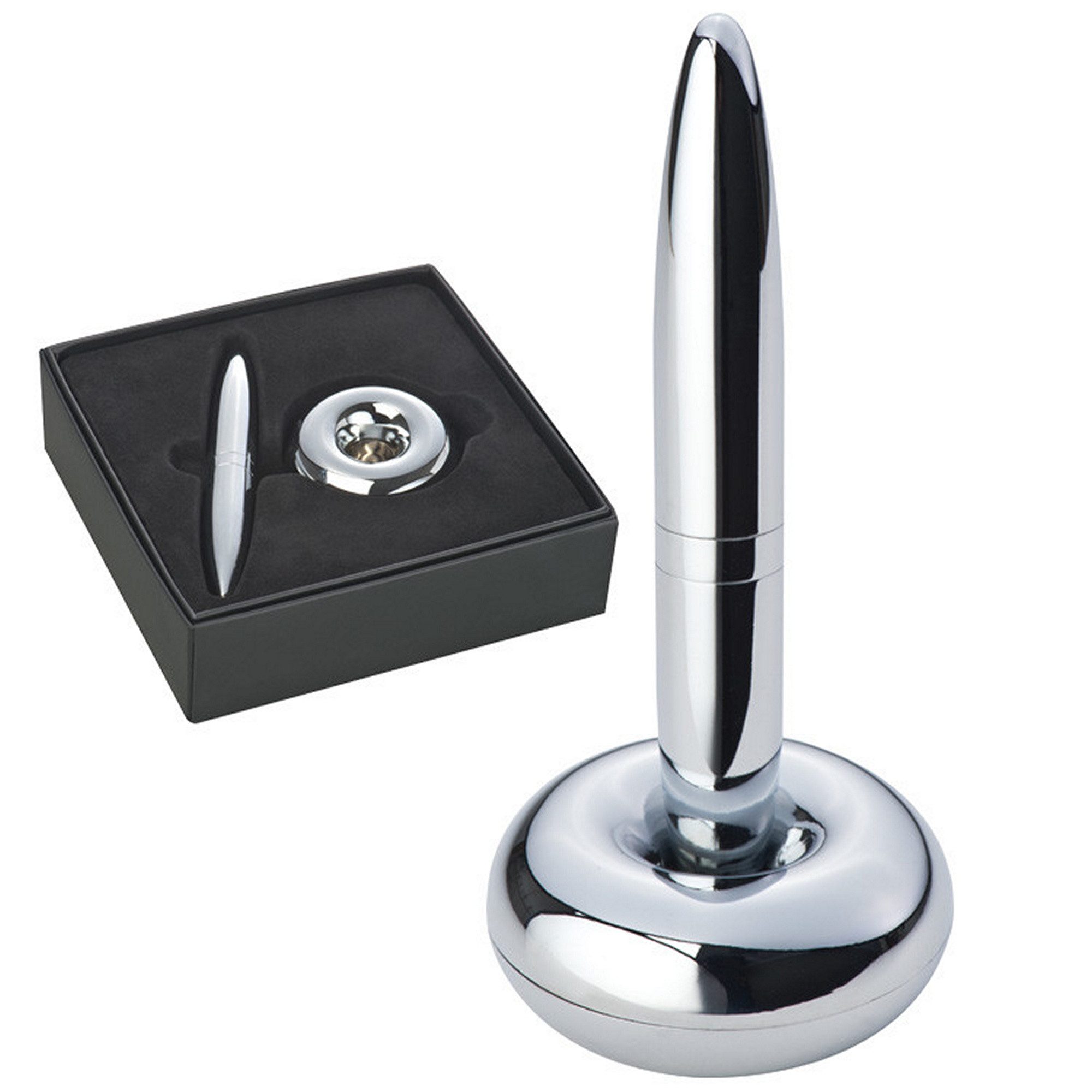 Kugelschreiber Kugelschreiber aus Metall / mit Ständer / verchromt