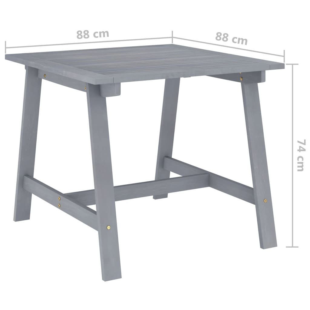 furnicato cm Akazie Grau Garten-Esstisch Gartentisch 88x88x74 Massivholz