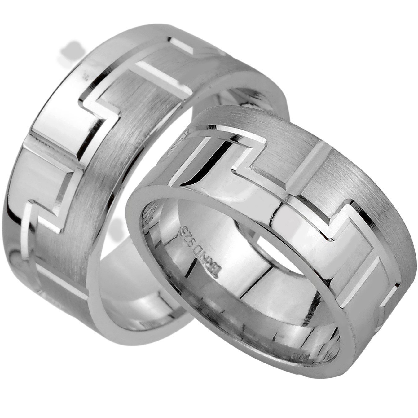 Trauringe123 Trauring Hochzeitsringe Verlobungsringe Trauringe Eheringe Partnerringe mit Stein 9 mm SILBER 925,- J97