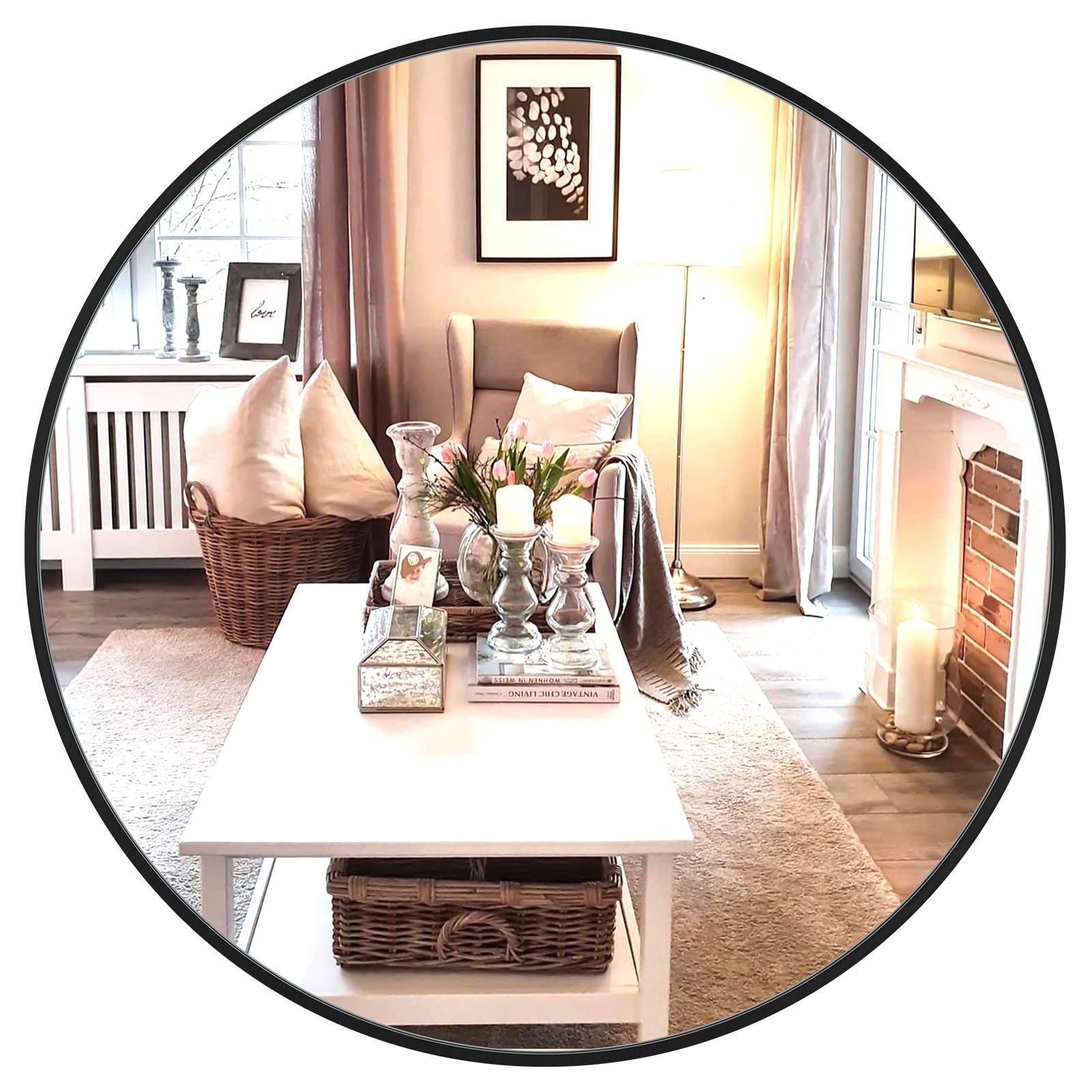 Dripex Wandspiegel Rund Wandspiegel dekorativer Spiegel Schminkspiegel günstig online kaufen