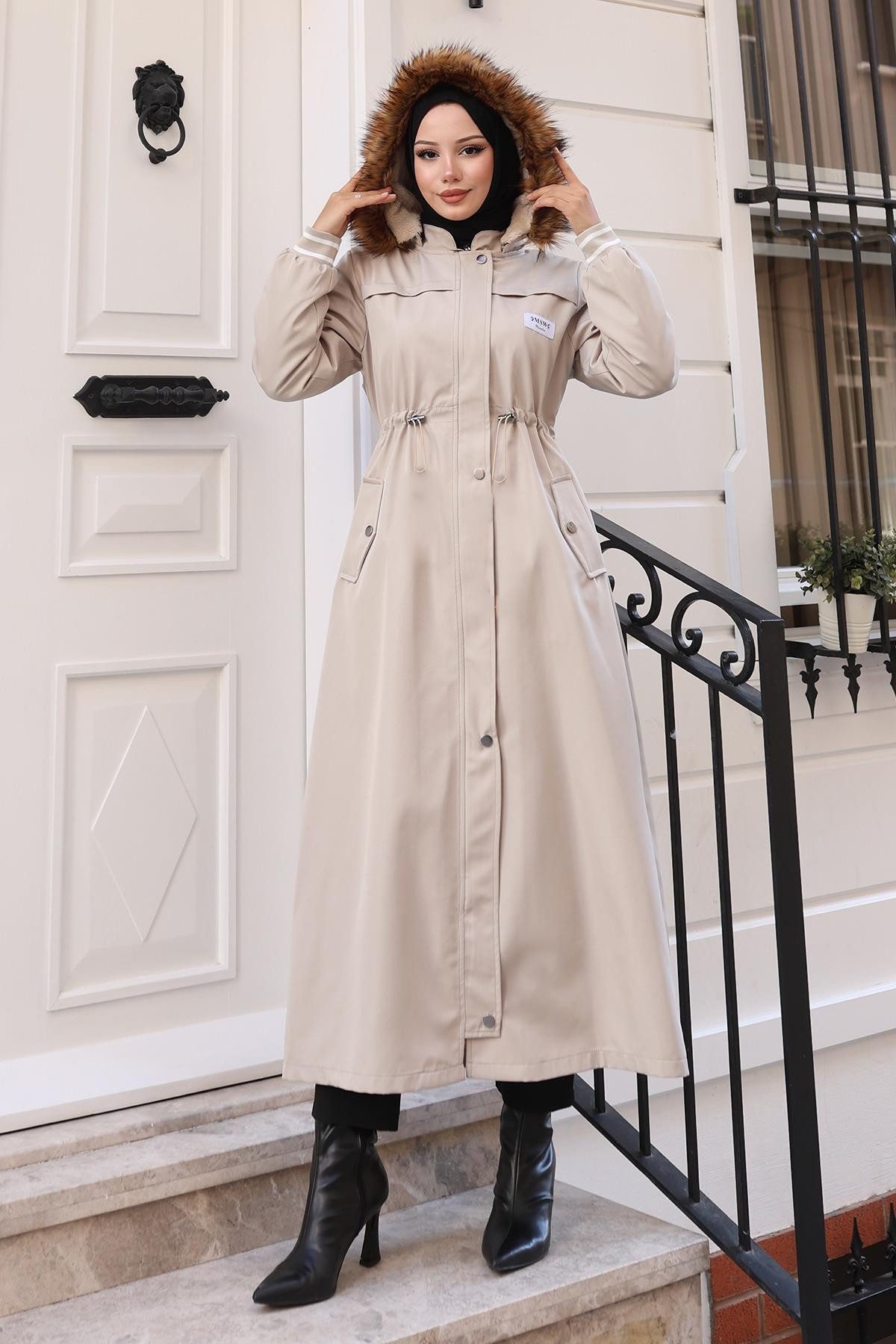 MODAMİHRAM Windbreaker Gepanzerte Kapuzenjacke Schwarz 19268