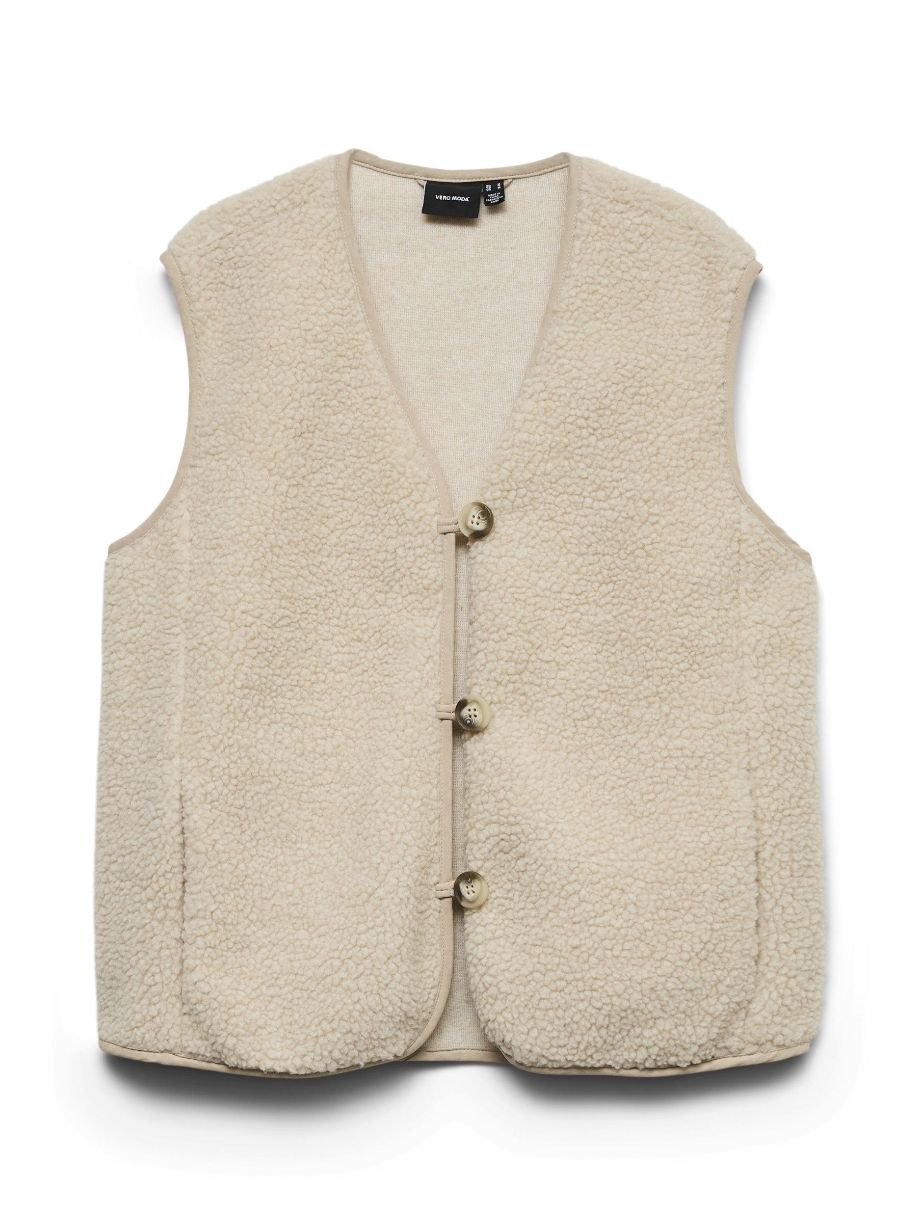 Vero Moda Langjacke VMCLEOSOFIA SHORT WAISTCOAT BOO 175626 Oatmeal
