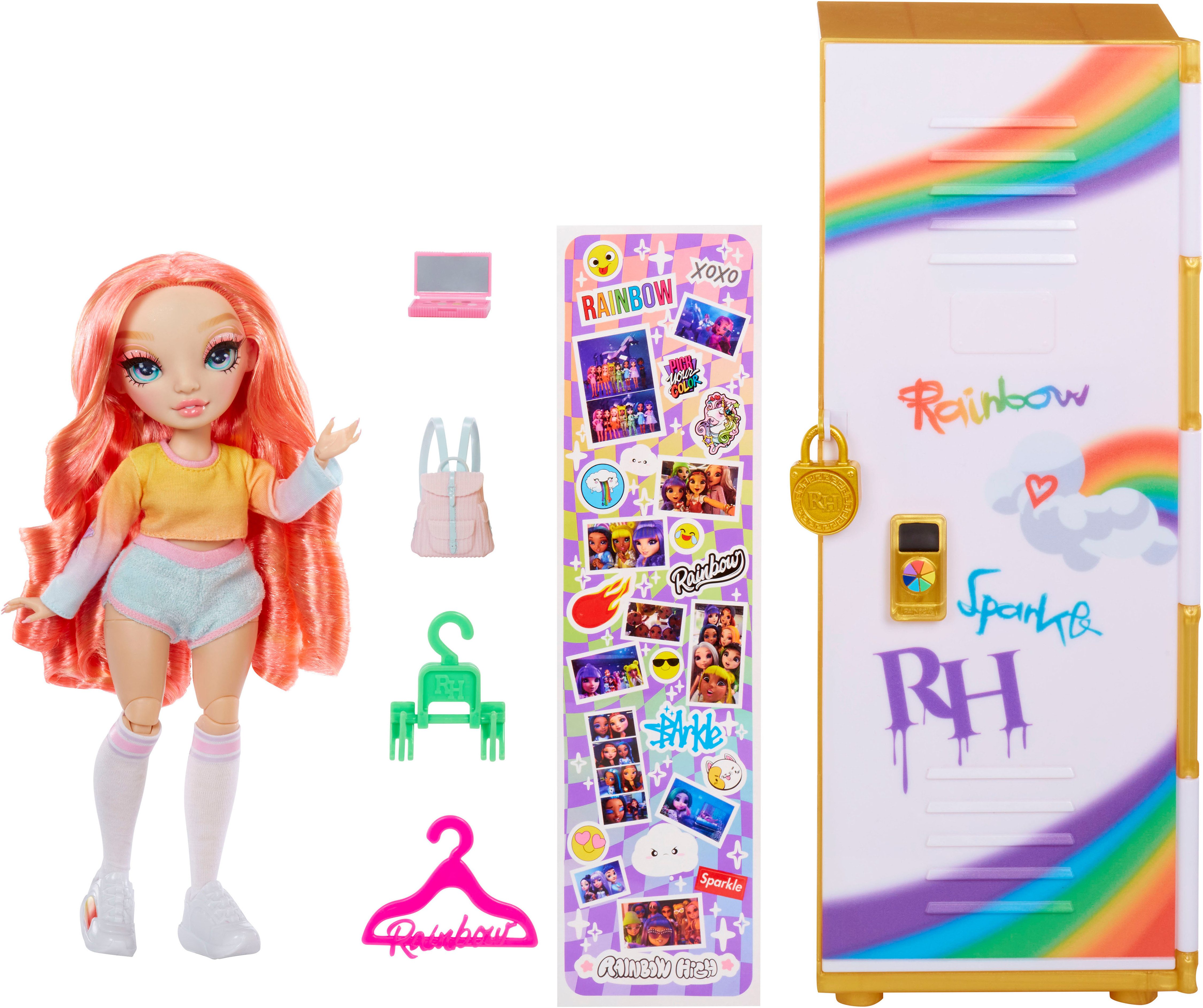 Rainbow High Puppenkleiderschrank Rainbow High Locker and Doll Playset, inklusive Puppe Pinkly Page