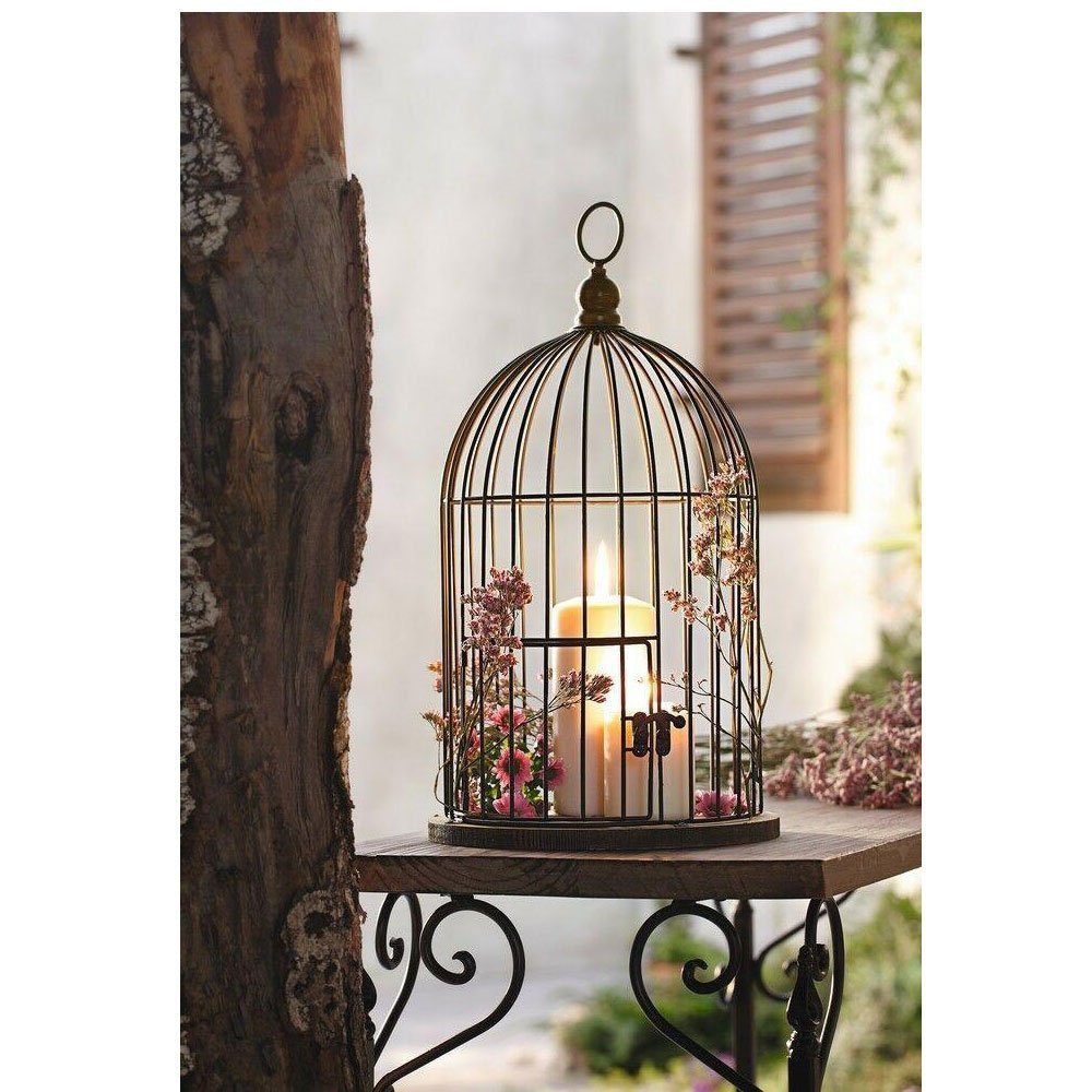 Home-trends24.de Dekoobjekt Deko Käfig Vogelkäfig Objekt Hänge Dekoration Metall Schwarz