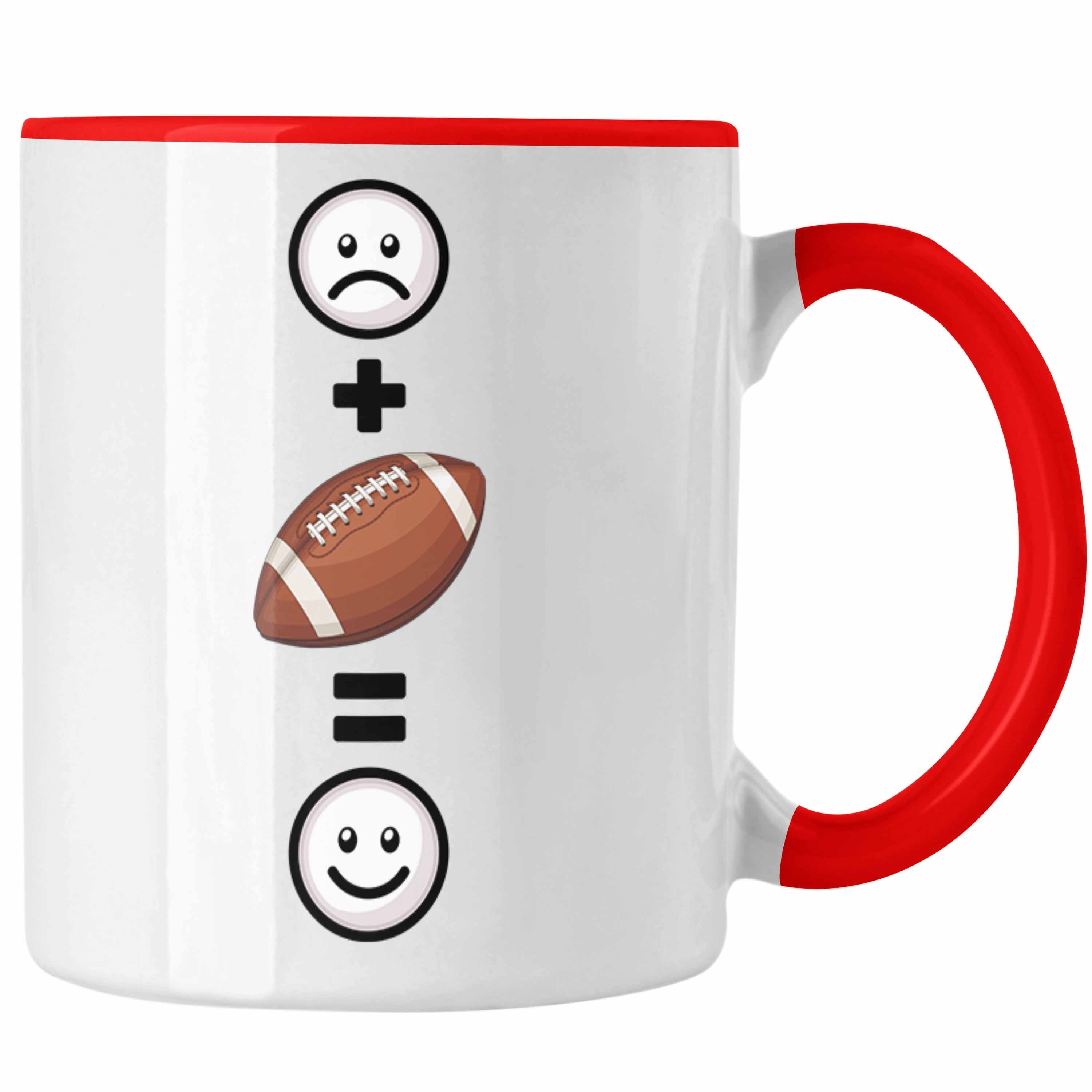 Trendation Tasse American Football Tasse Geschenk für Footballspieler Lustige Geschenki Rot