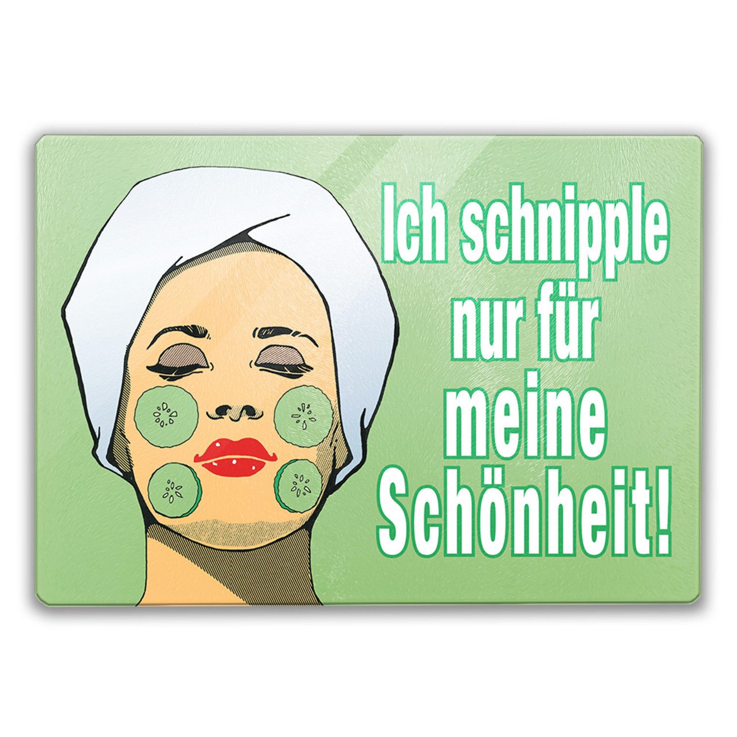 speecheese Schneidebrett Wellness Schneidebrett aus Glas mit Spruch Ich