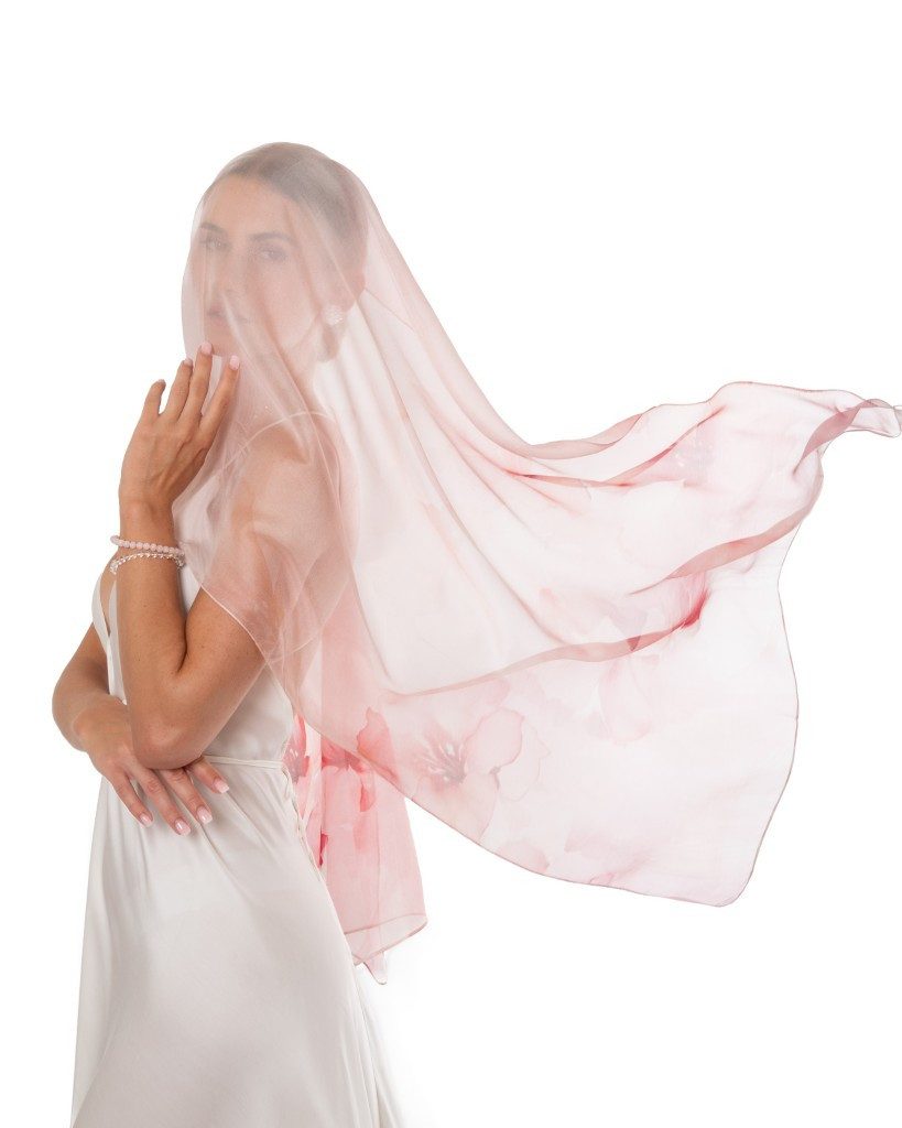 MayTree Seidenschal Seidenchiffon Hibiskus rosa 70 günstig online kaufen