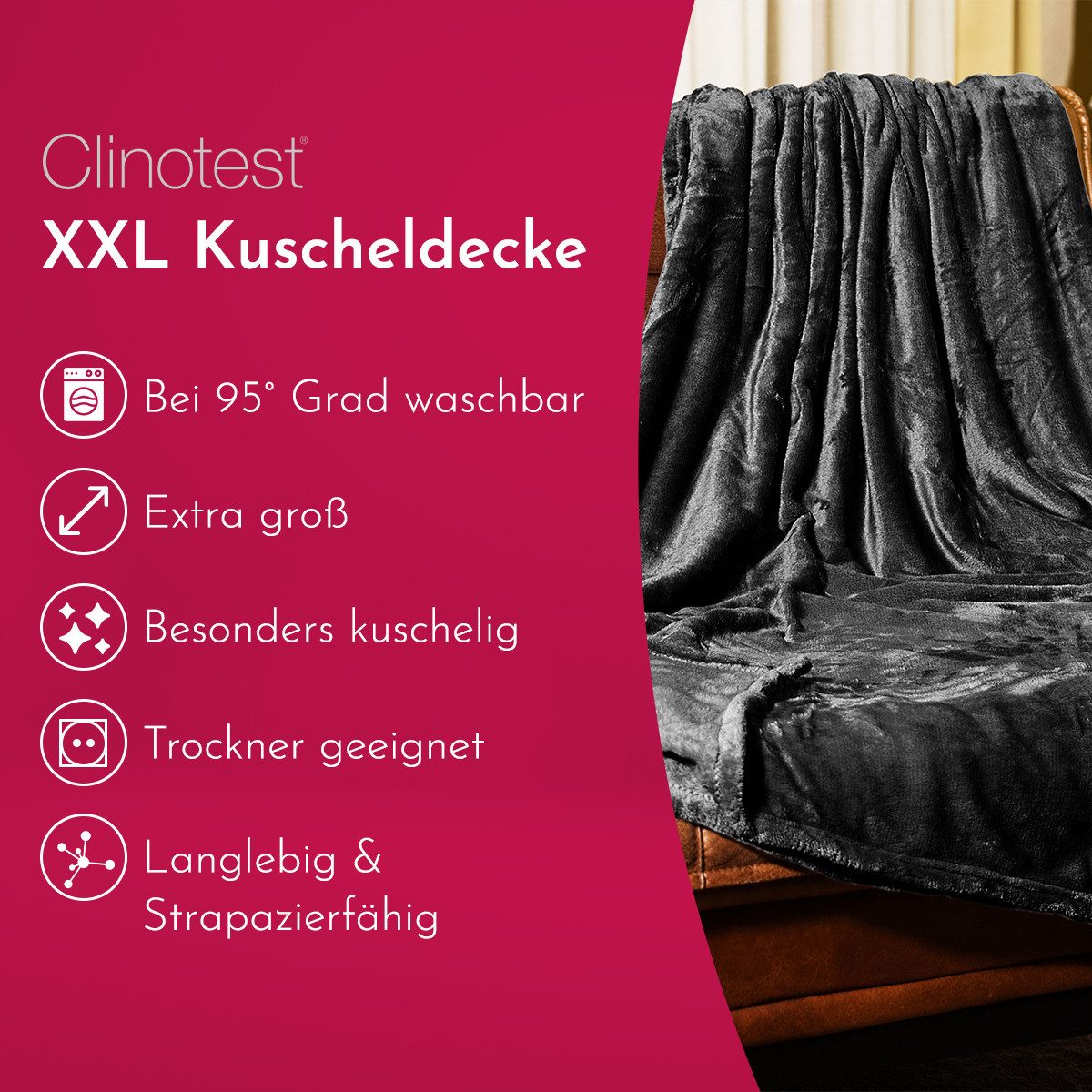 Wohndecke Kuscheldecke aus 100% Polyester, 150x220 günstig online kaufen