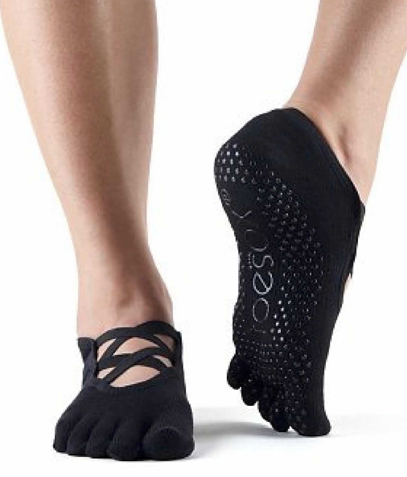 ToeSox Sportsocken Toesox Full Toe ELLE Logo auf der Ferse und in der Gummierung der Sohle