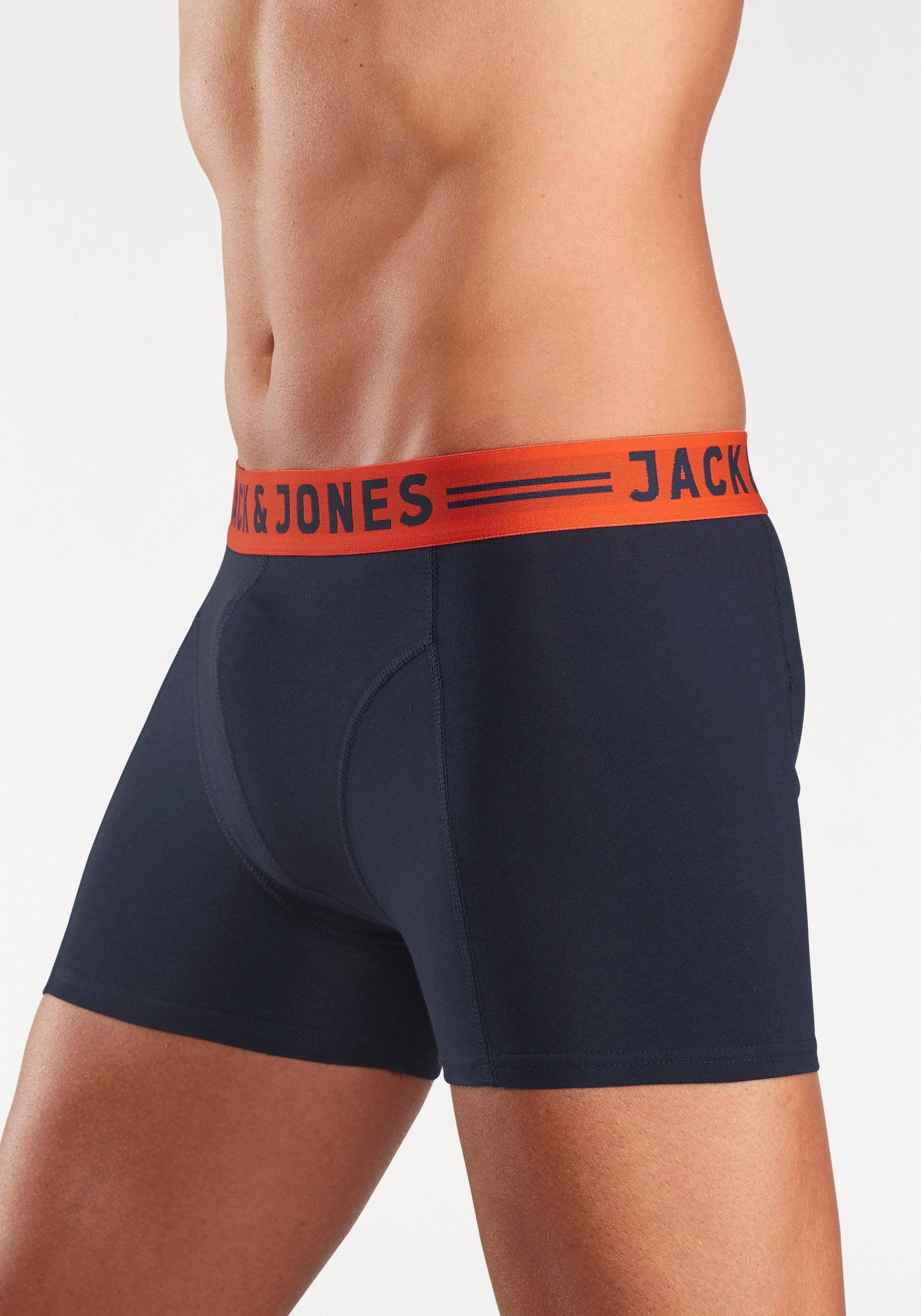 (Packung, Lichfield Jack Jones mit & Trunks JAC 3-St) kontrastfarbigem BURGUNDY Boxer Bund