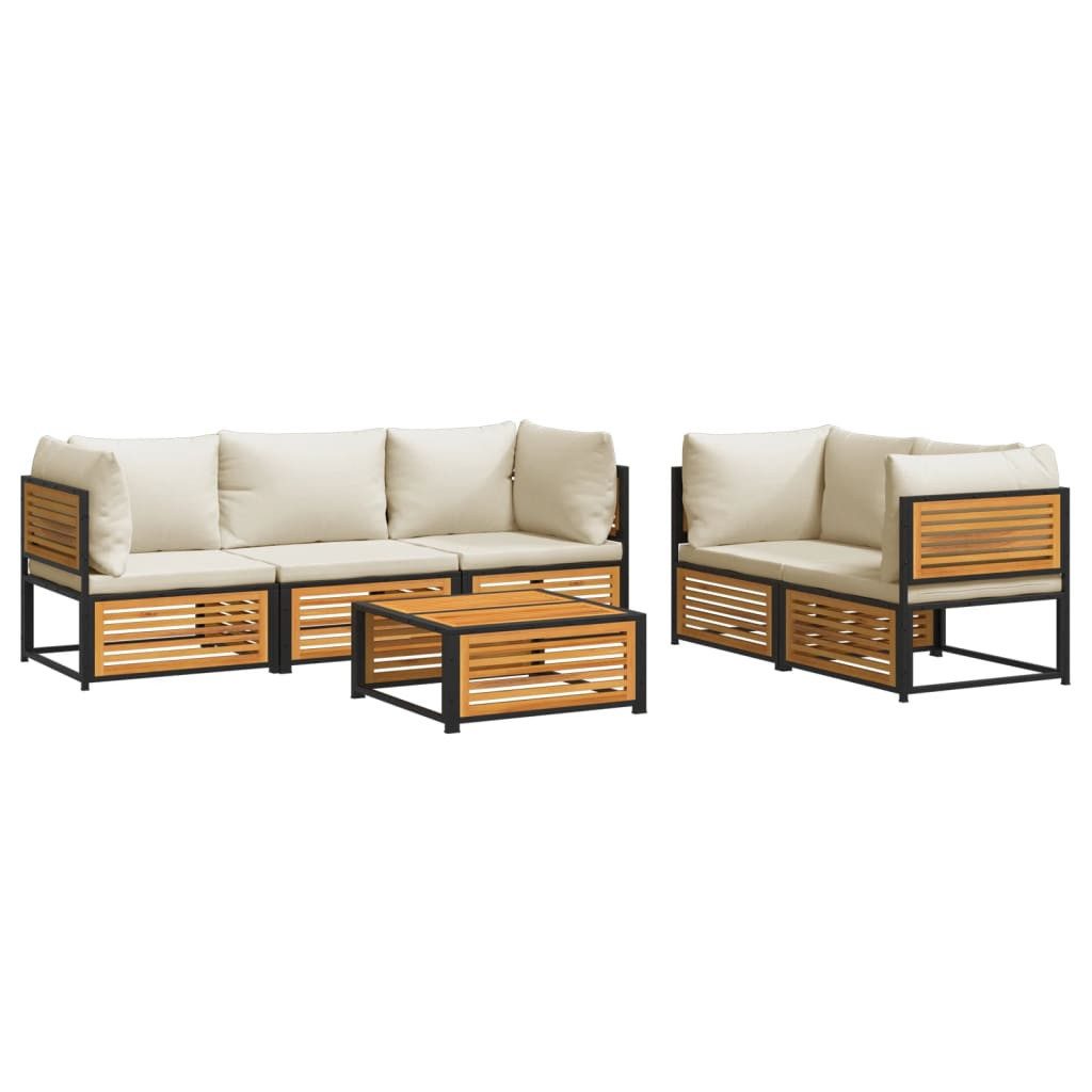 vidaXL Gartenlounge-Set 6-tlg. Garten-Sofagarnitur mit Kissen günstig online kaufen
