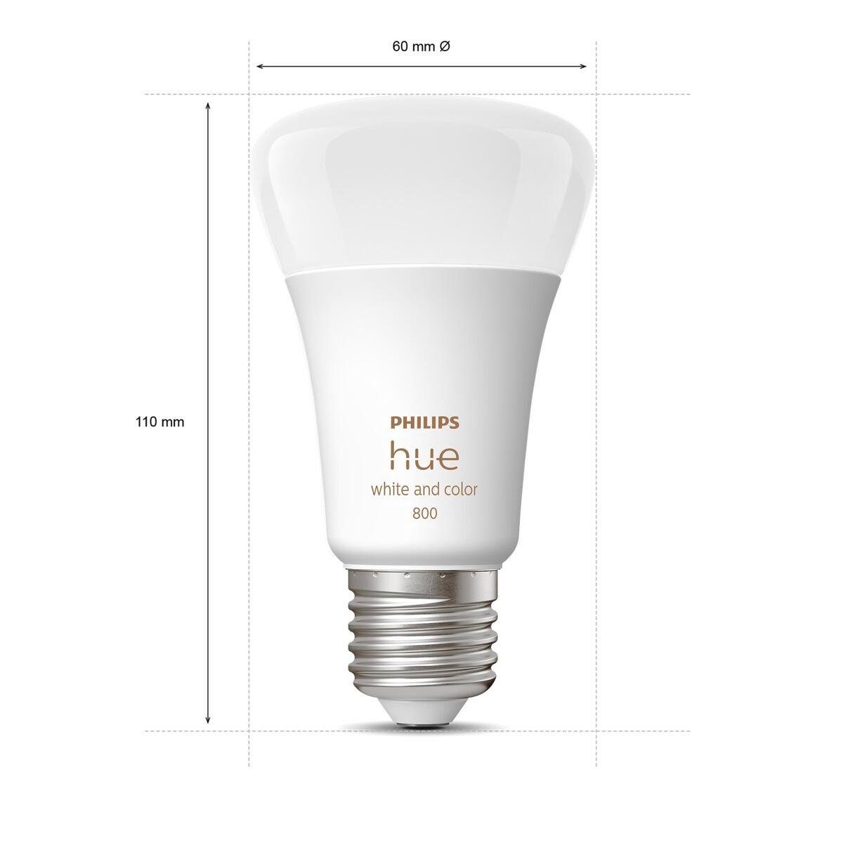 Ambiente LED-Leuchtmittel Leuchtmittel Smartes Hue Philips Tageslichtweiß, Farbwechsler, Warmweiß, & Farben, Neutralweiß E27, Weiß E27