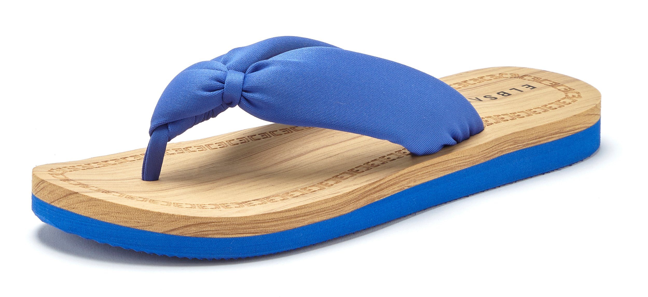 Elbsand Badezehentrenner Sandale, VEGAN Badeschuh ultraleicht blau Pantolette