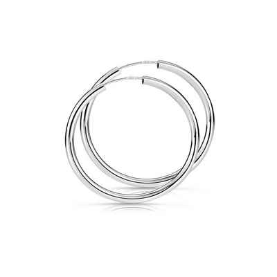 Materia Paar Creolen Ohrringe Damen Silber Ø40mm SO-91, 925 Sterling Silber, Feinversilberung