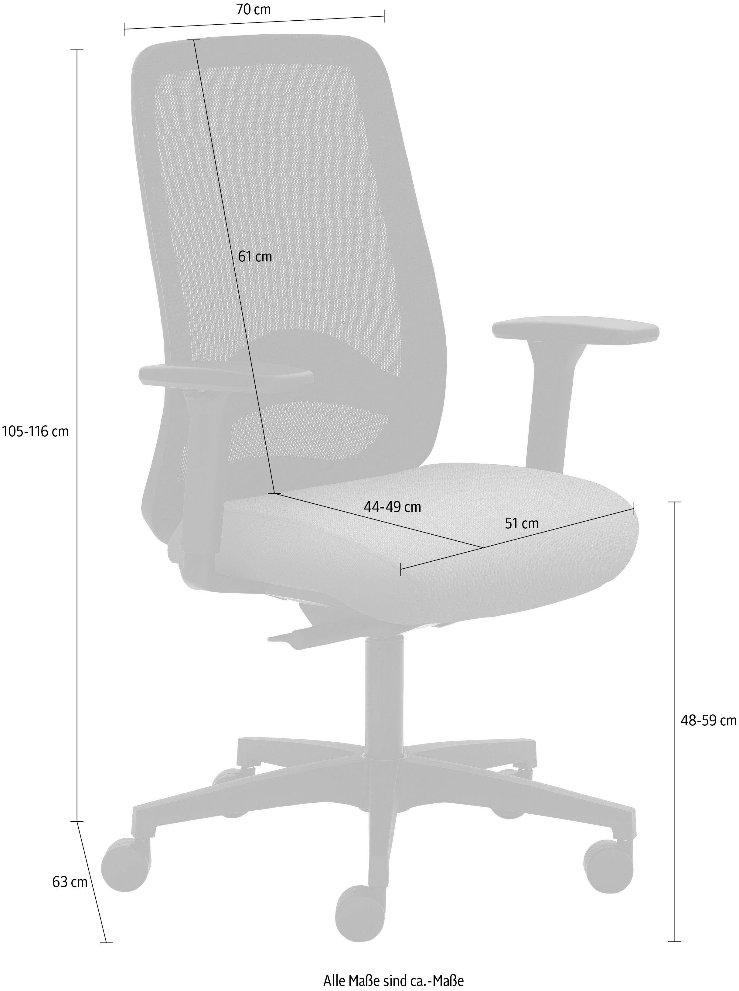 Mayer Sitzmöbel Drehstuhl 2228, höhenverstellbare Sitztiefenverstellung | Blau Armlehnen, Blau