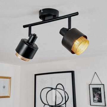 hofstein Deckenleuchte »Tormine« moderne Deckenlampe aus Metall in Schwarz/Goldfarben, ohne Leuchtmittel, Leuchte im Retro/Vintage-Design mit verstellbaren Schirmen (9cm), E14