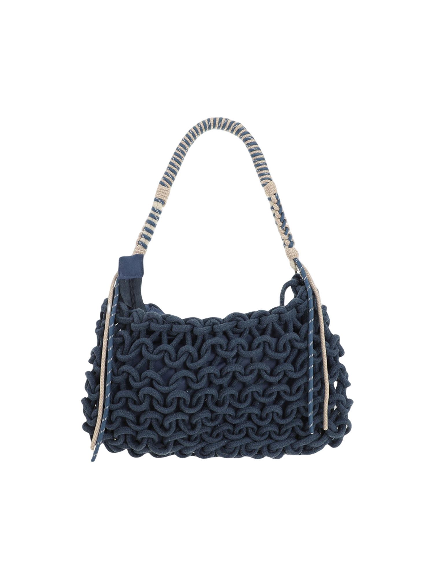 BRISE TASCHE Schultertasche Brise Damen Schultertasche aus Textil – Seiltasche im Flechtdesign, Geflochten Leicht Sommerlich