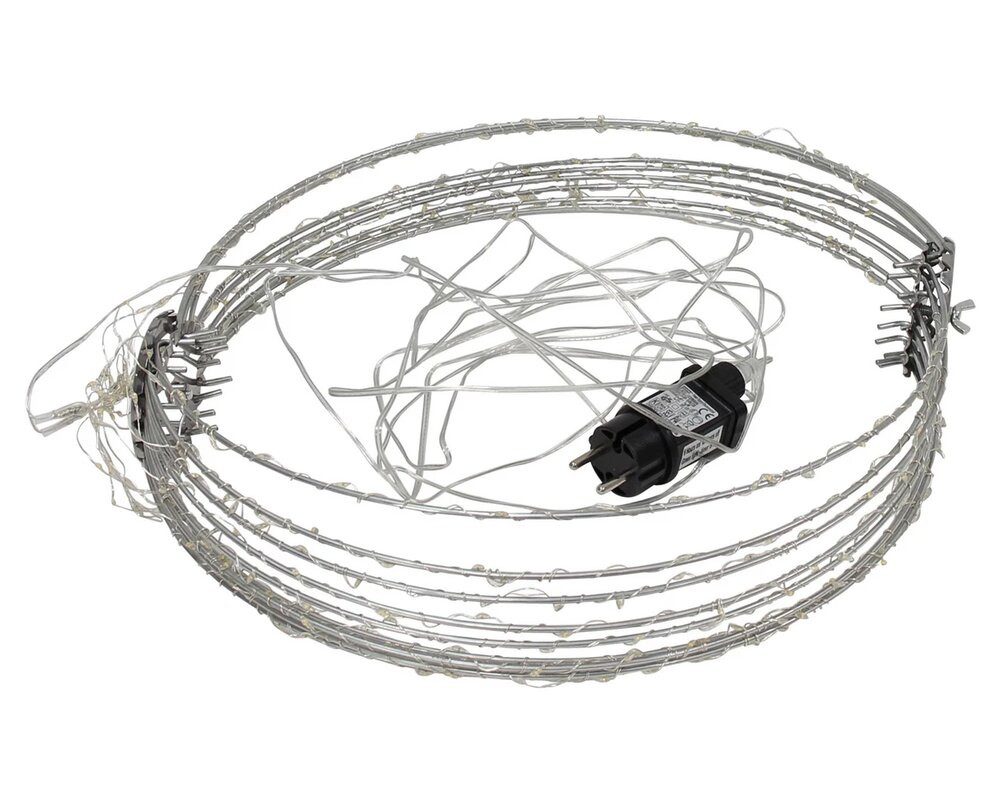 Home-trends24.de LED Kugelleuchte LED Kugel Groß Weihnachten Silber Warmweiß Kugelleuchte Deko, LED fest integriert