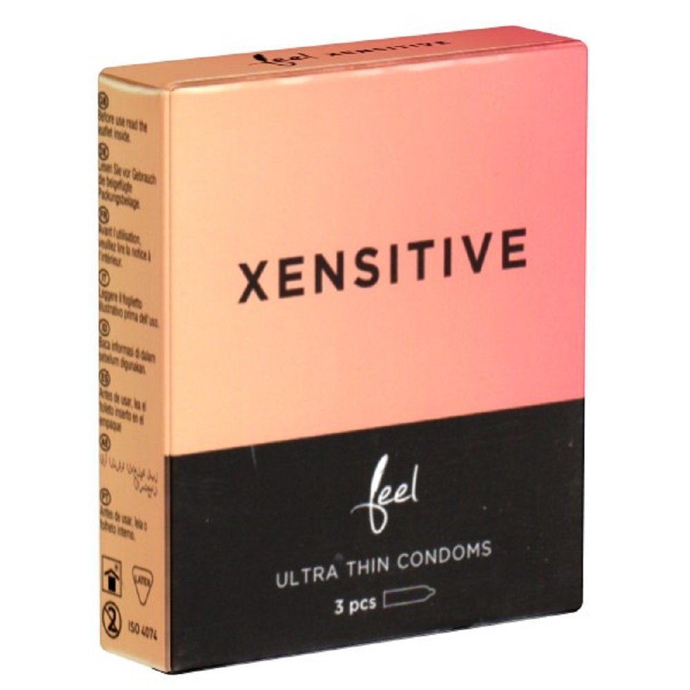 Feel Kondome Xensitive - natürliches Gefühl Packung mit, 3 St., extra dünne Kondome ohne Latexgeruch, samtweiche Kondome mit dünnerer Wandstärke für ein hautnahes Gefühl