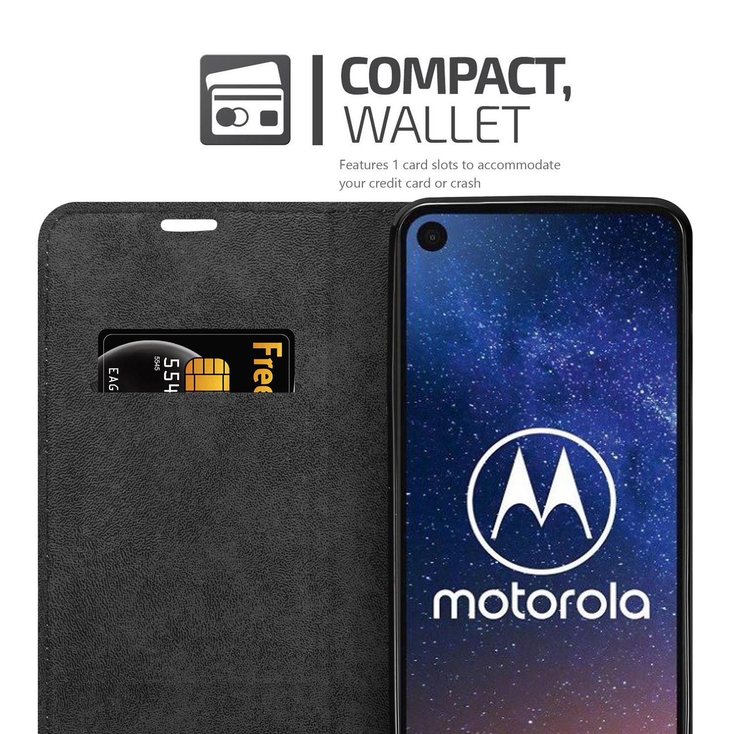 Cadorabo Handyhülle für Motorola ONE VISION Hülle Motorola ONE VISION, Hülle Schutzhülle mit Standfunktion, Magnetverschluss und Kartenfach