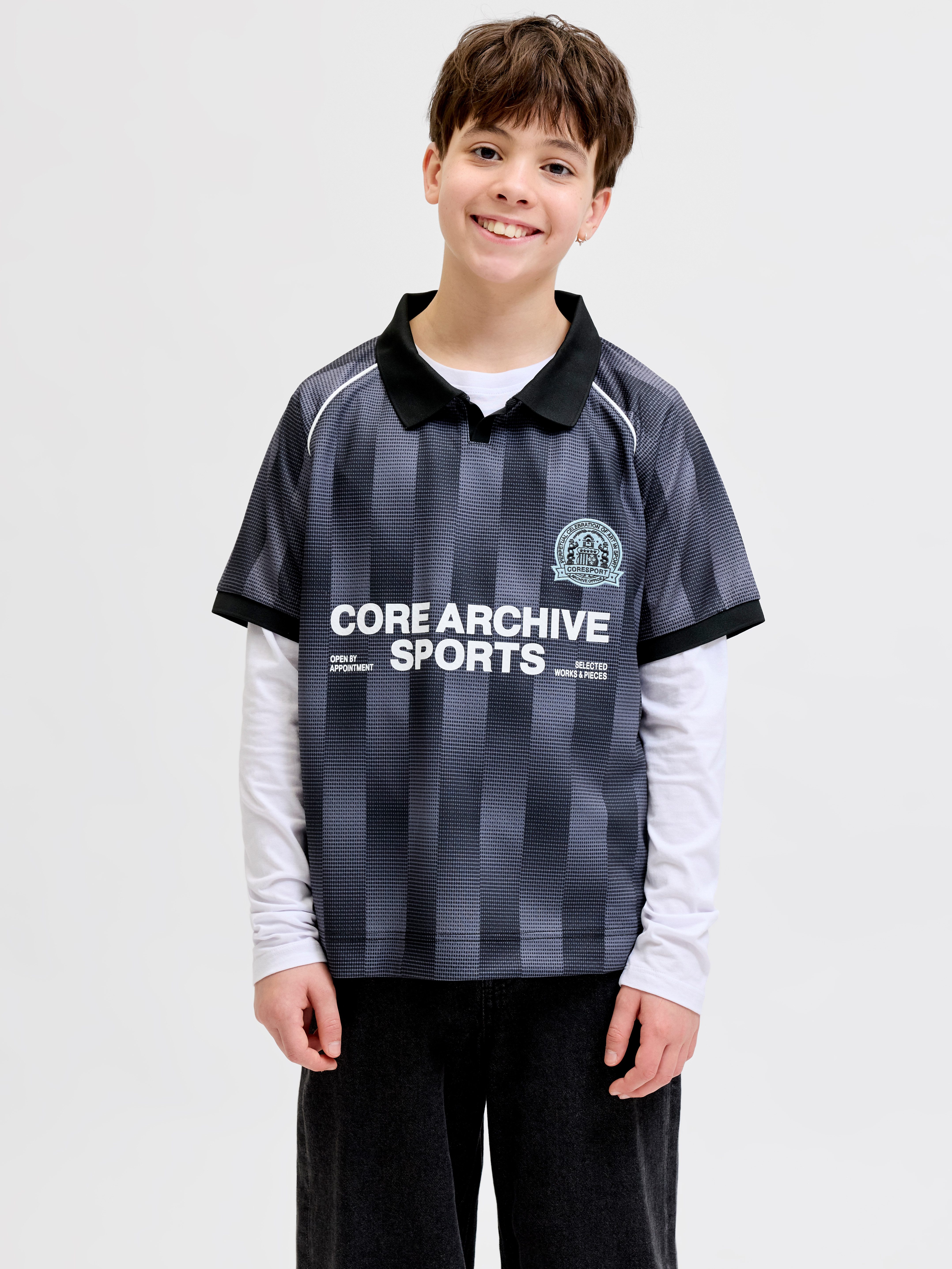 Jack & Jones Junior T-Shirt JCOBREEZE FOOTBALL AOP MESH TEE SS JNR