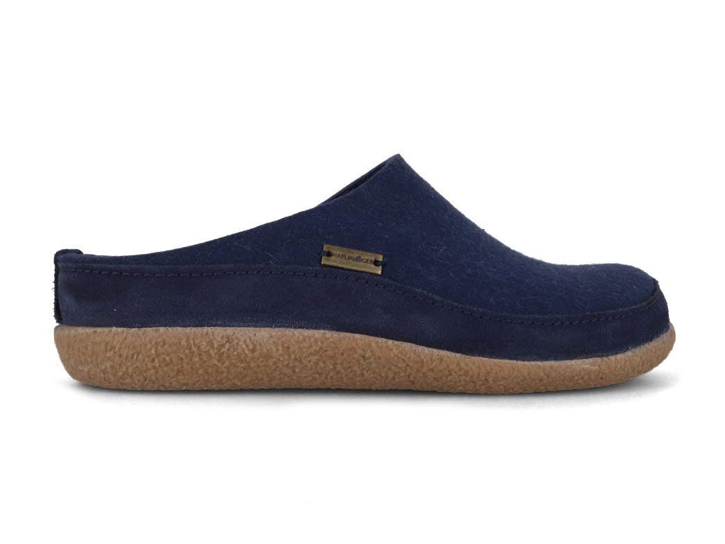 Haflinger Blizzard Skane Filzpantoffeln, jeans, filzclogs Hausschuh temperaturregulierend