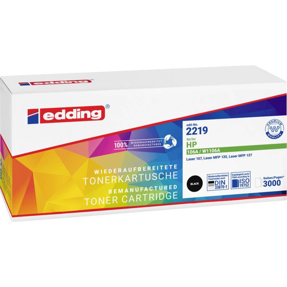 edding Tonerpatrone Tonerkartusche für HP 106A (W1106A) black