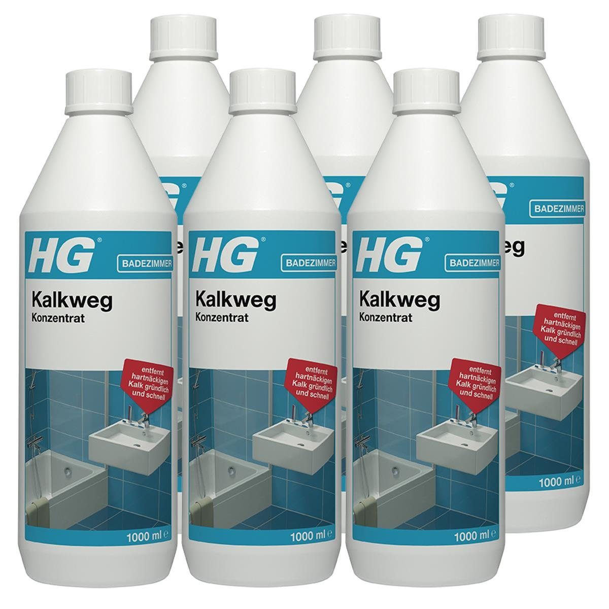 HG Konzentrat Entfernt Badreiniger auch Rostflecken (6er HG & - Urinstein 1L Kalkweg