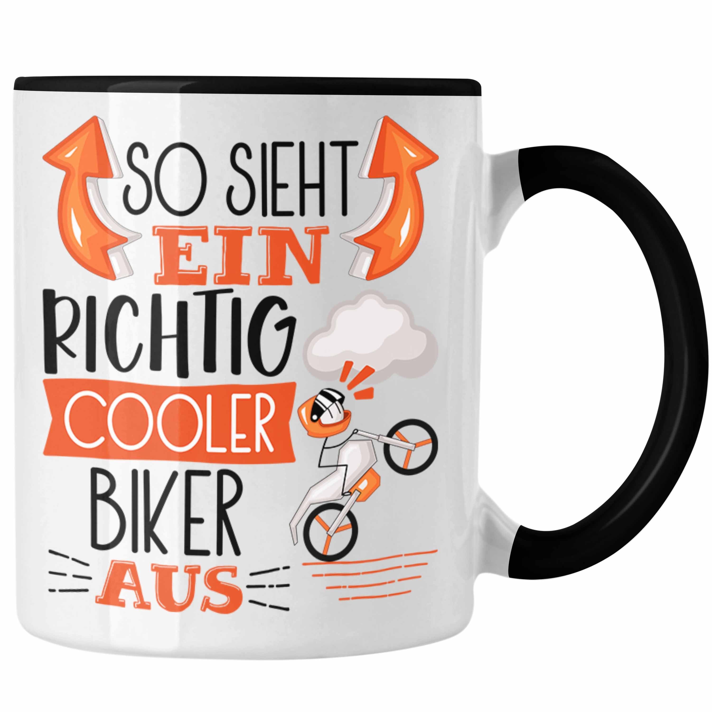 Trendation Tasse Biker Tasse Geschenk So Sieht Ein RIchtig Cooler Biker Aus Geschenkide Schwarz