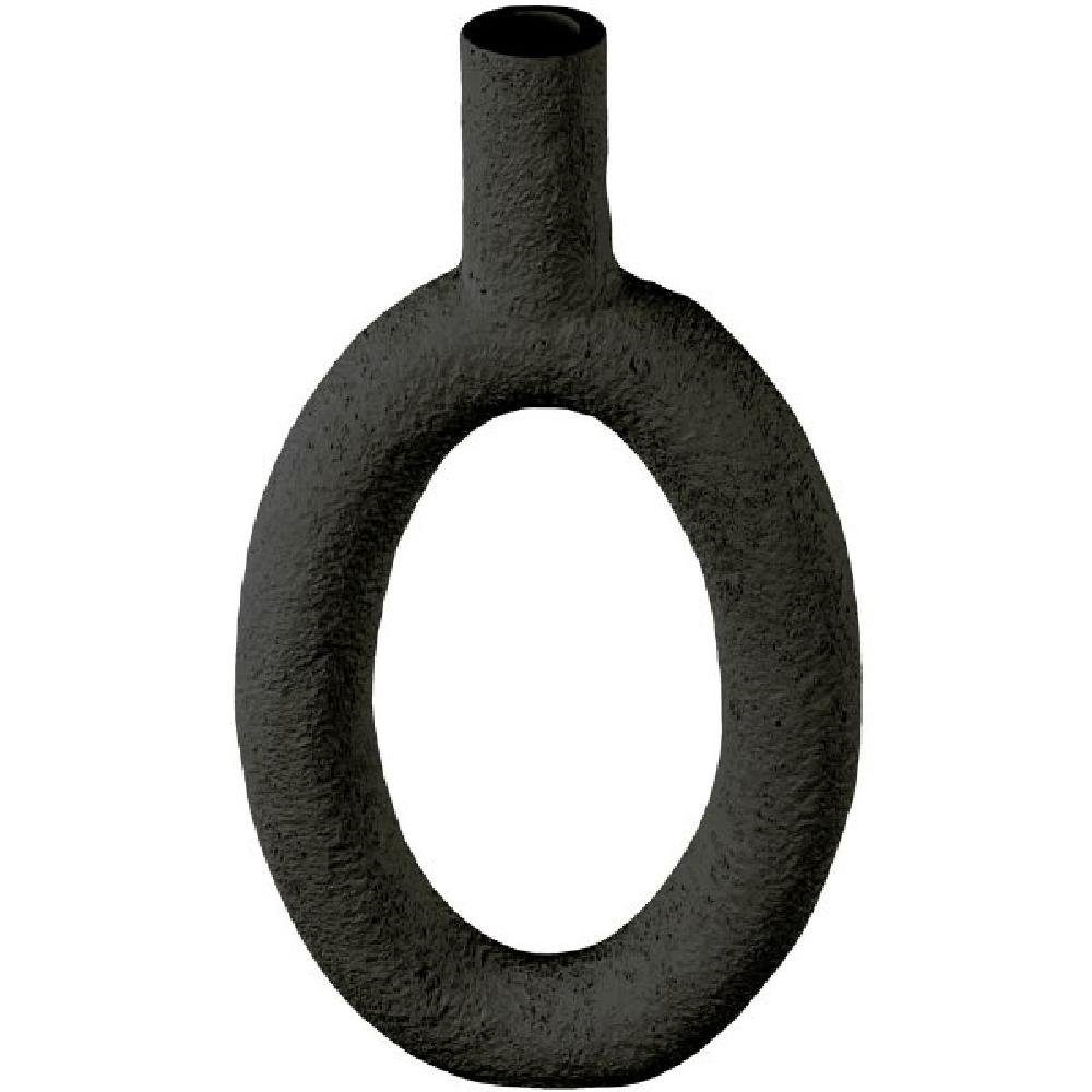 Present Time Skulptur Vase Ring Oval High Polyresin Black (16,5x3,5x31cm)