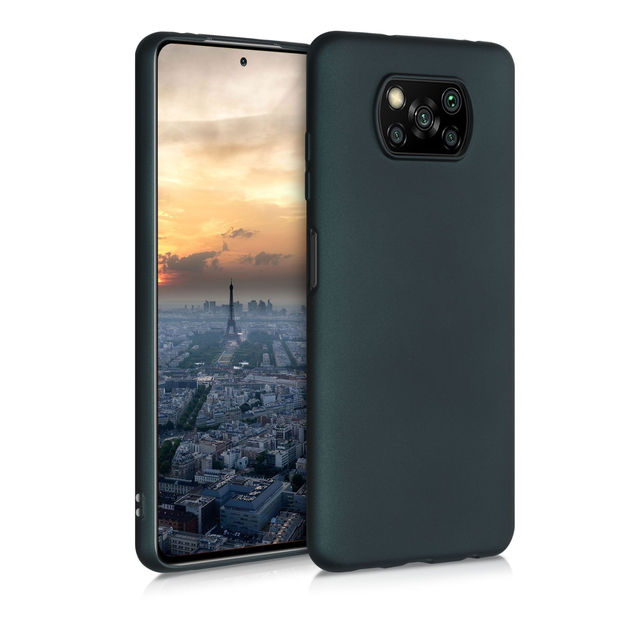 kwmobile Handyhülle Handyhülle für Xiaomi Poco X3 NFC / Poco X3 Pro Hülle, Silikon Case metallisch schimmernd - Schutzhülle Cover