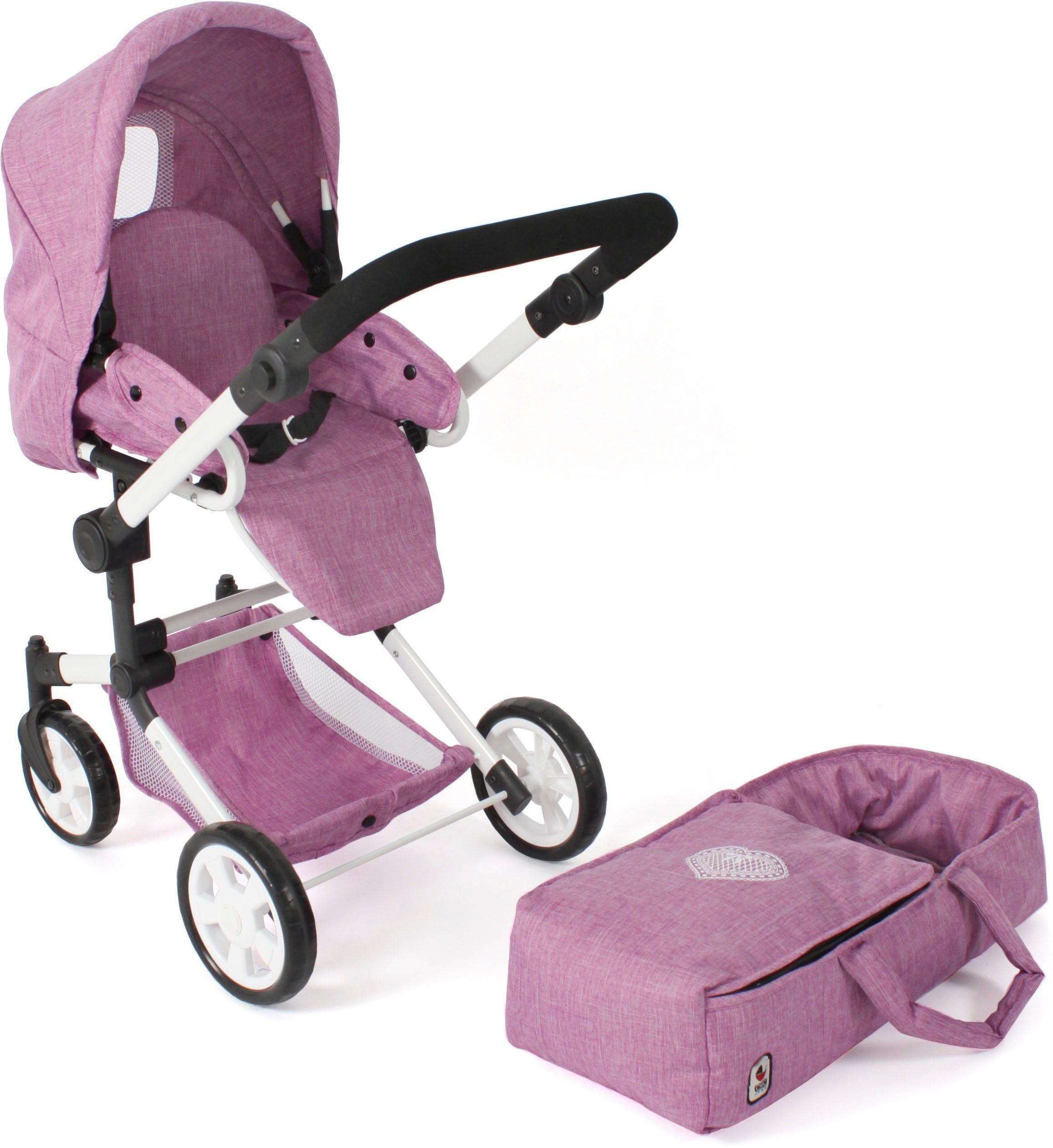 CHIC2000 Kombi-Puppenwagen Jara, Jeans pink, zusammenklappbar günstig online kaufen