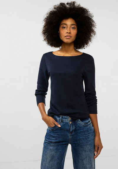 Blaue Basic Langarmshirts für Damen online kaufen | OTTO