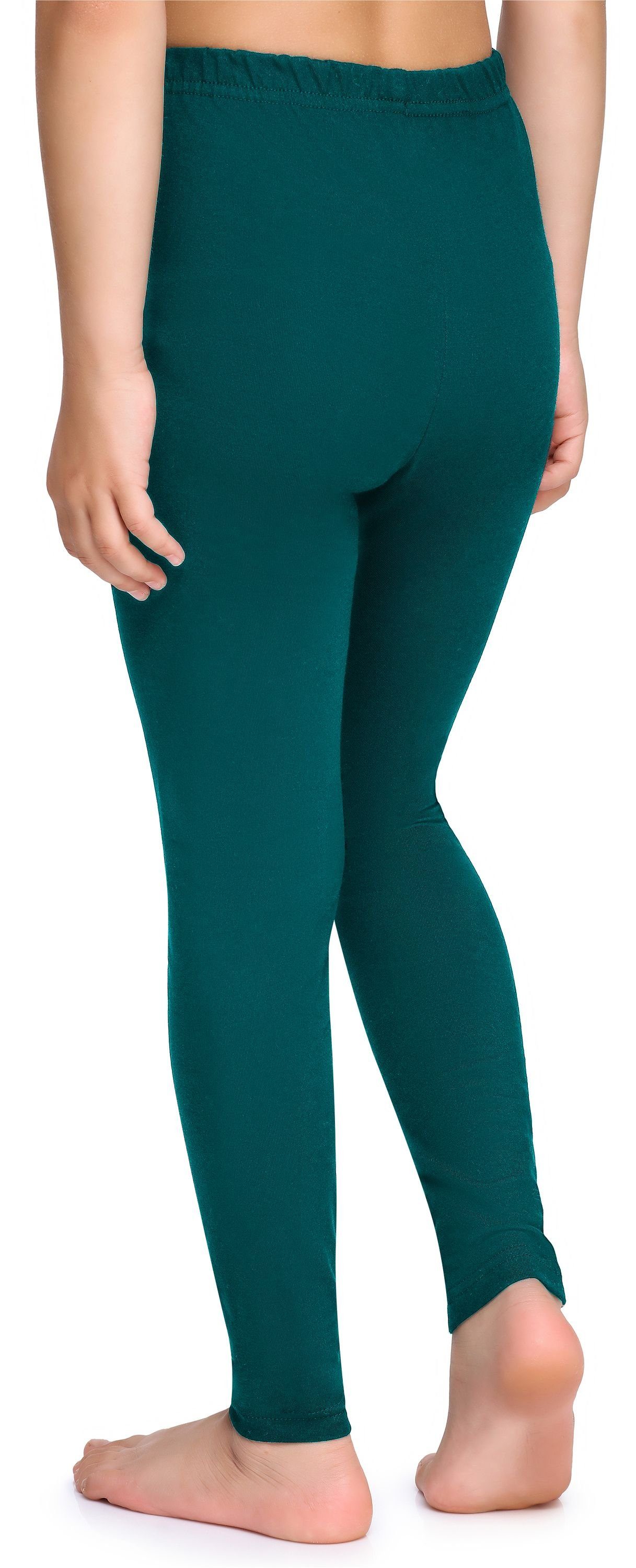 MS10-225 Bund Lange Baumwolle Leggings Smaragdgrün Merry Style (1-tlg) Leggings elastischer aus Mädchen