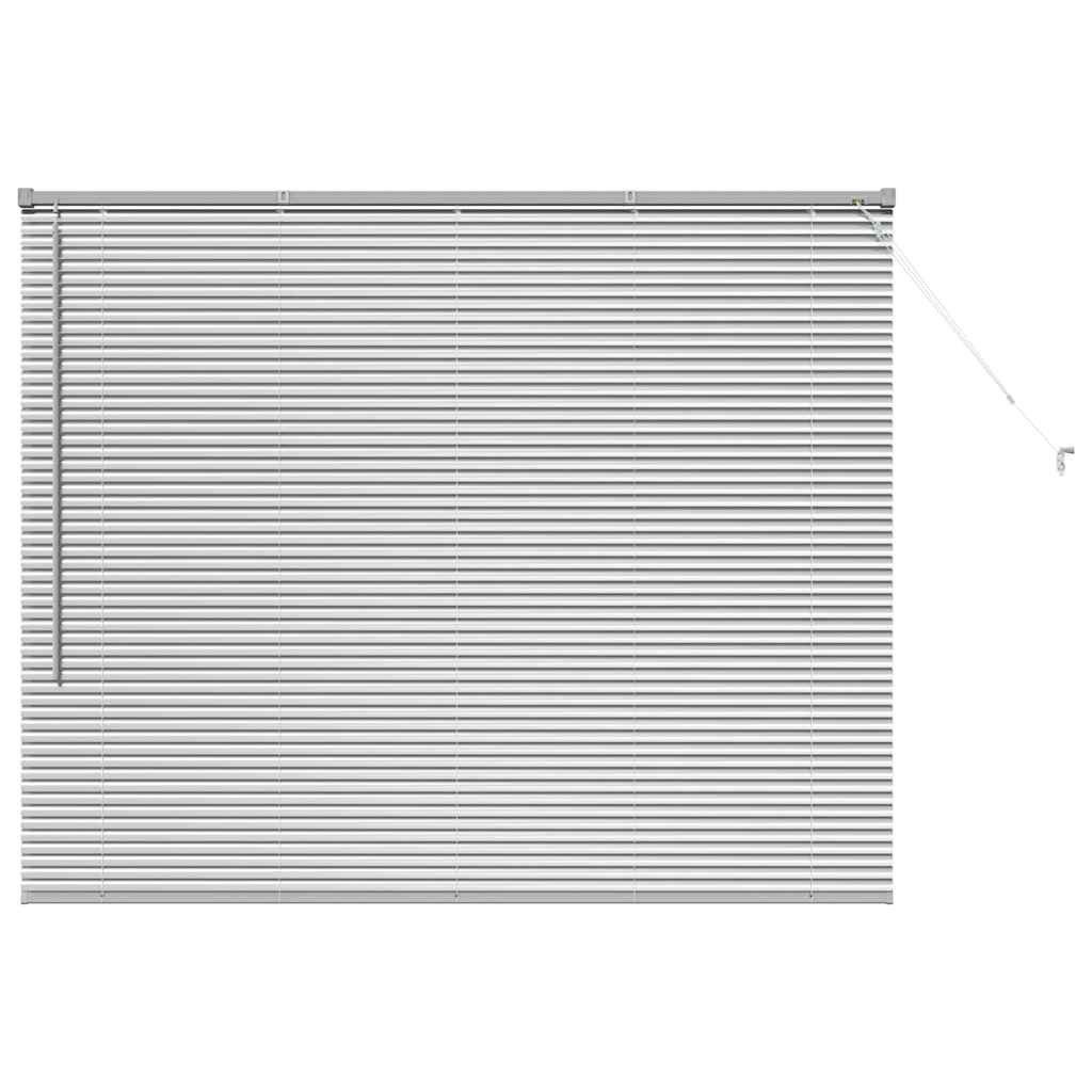 Rollo Venezianische Jalousie Silber 130 x 160 cm 25 mm Aluminium, vidaXL