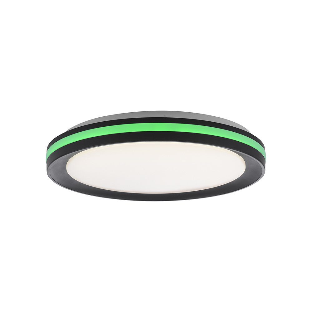SellTec LED Deckenleuchte LED Deckenleuchte GANGES, 1xLED-Board/17W/2700-5000K, 1xLED-Board/3W/RGB, warmweiß bis tageslichtweiß, 40 cm rund schwarz RGB CCT Lichtwechsel